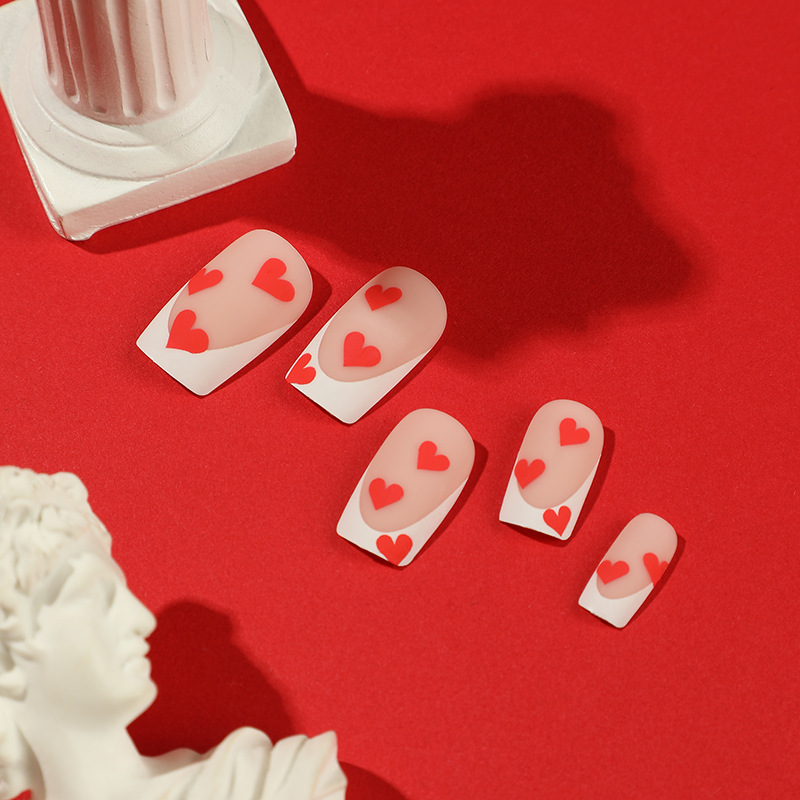 Red Heart Valentine's Day Nails