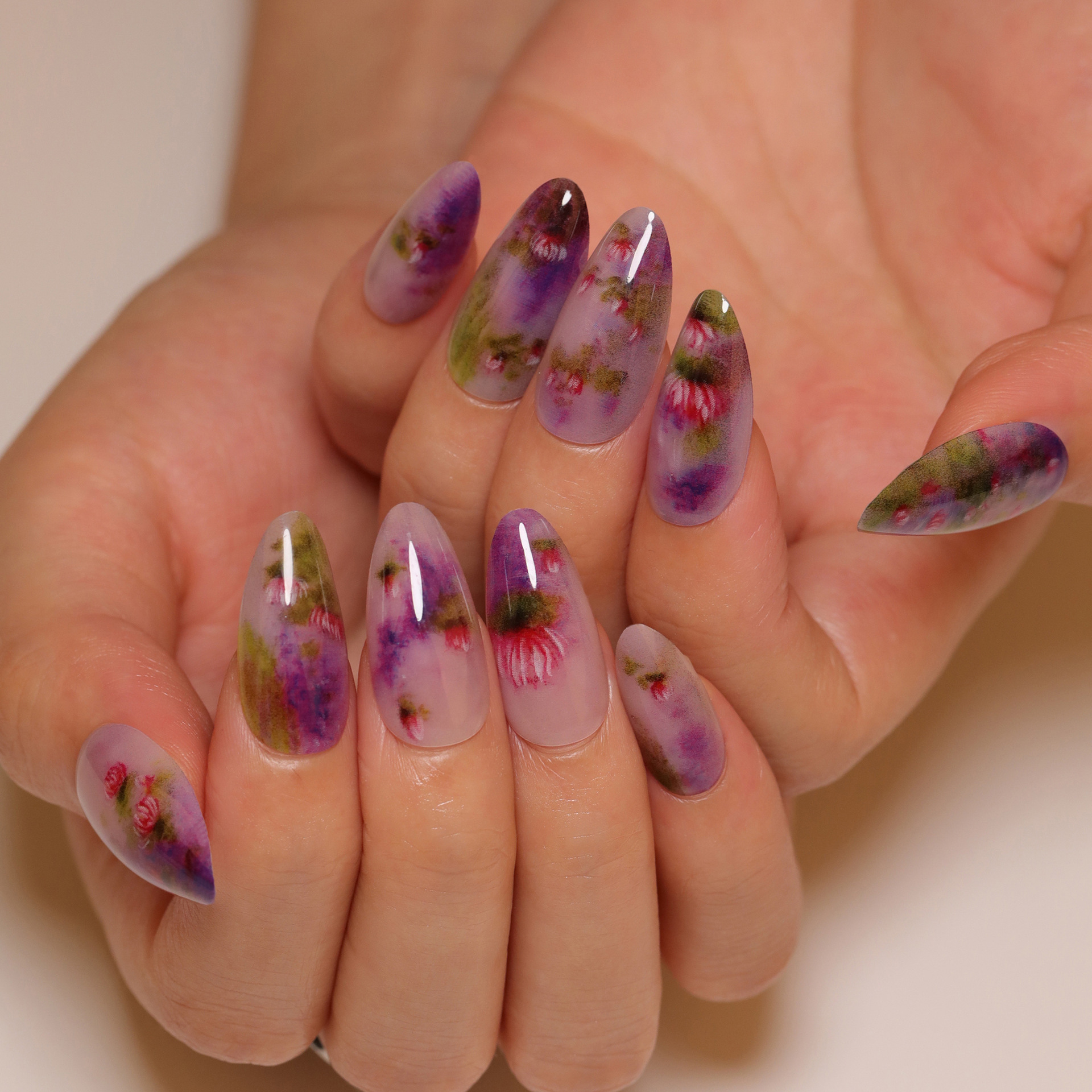 Lavender Garden Medium Nails