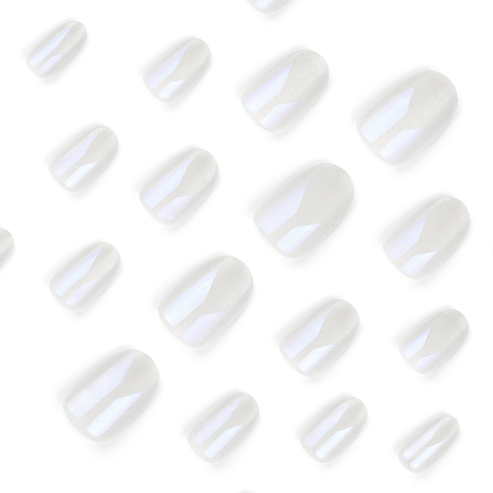 Auroral Light Blue Short Nails