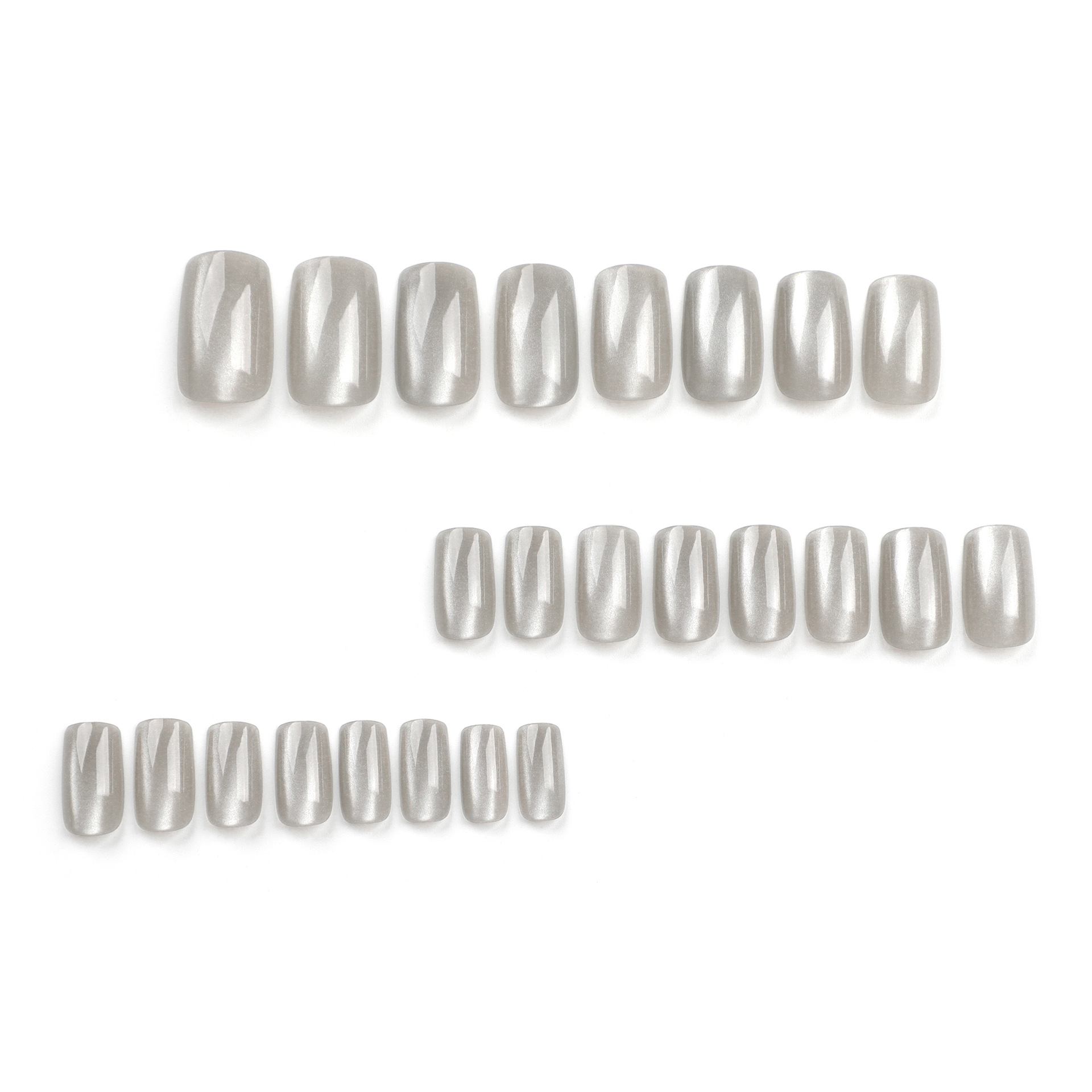 Grey cat eyes medium nails