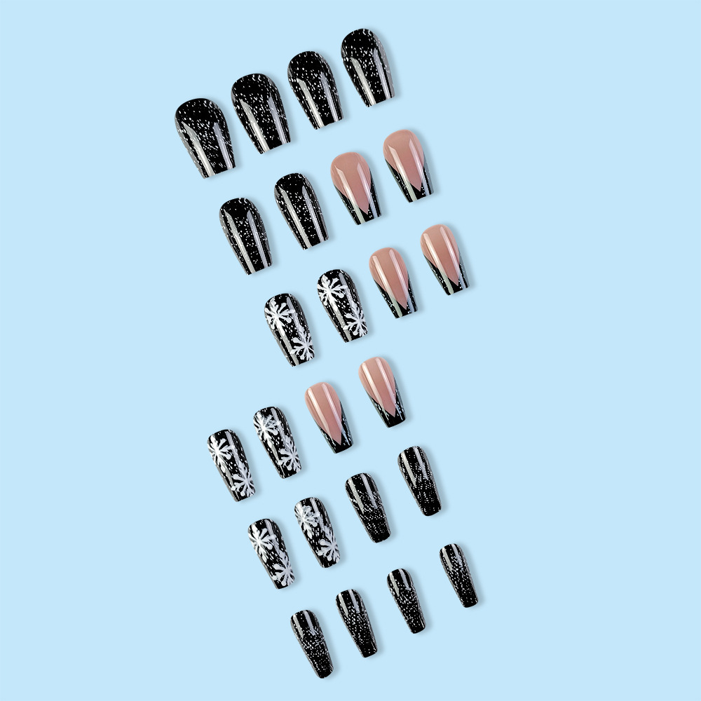 Black French Tips Christmas nails