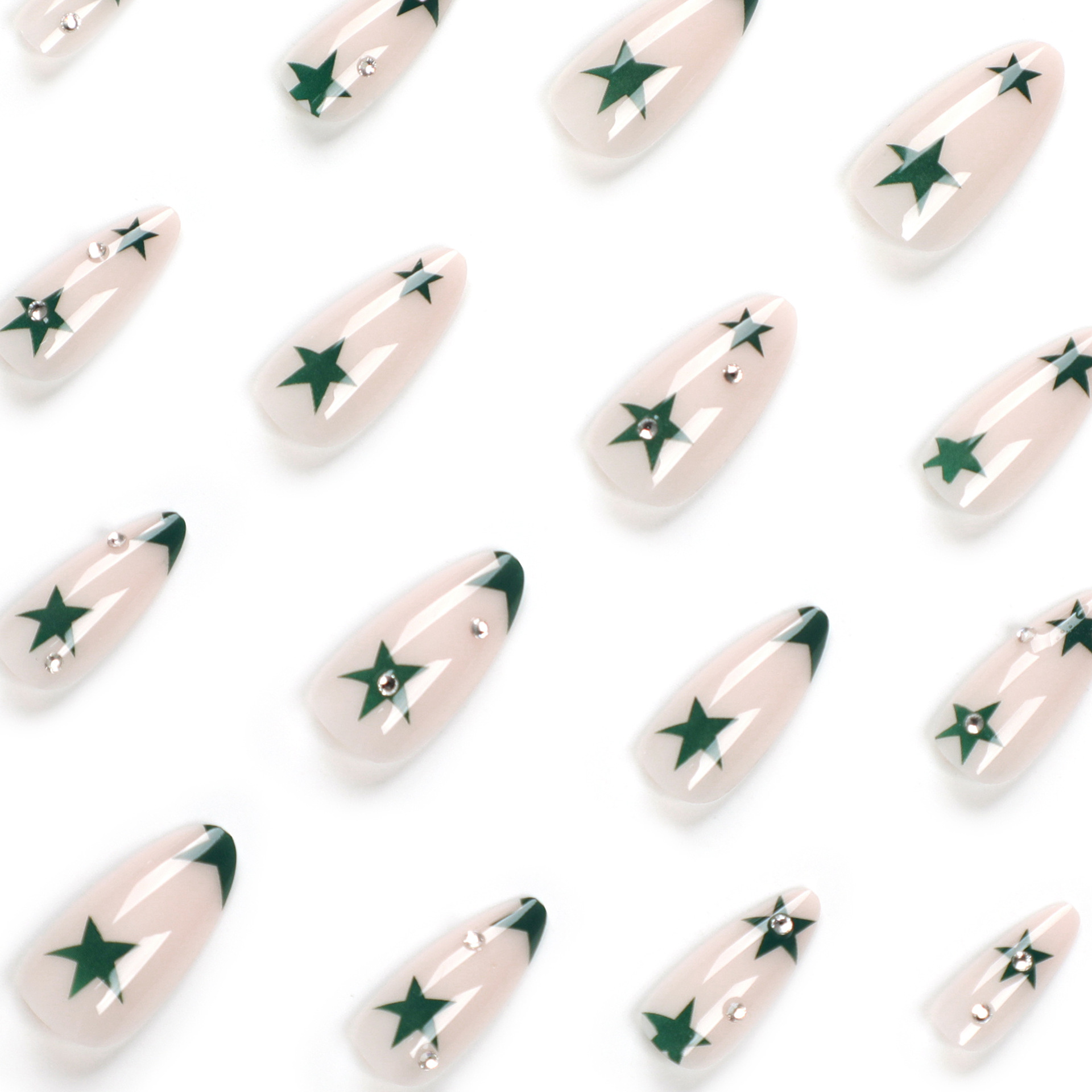Green Star Medium Nails