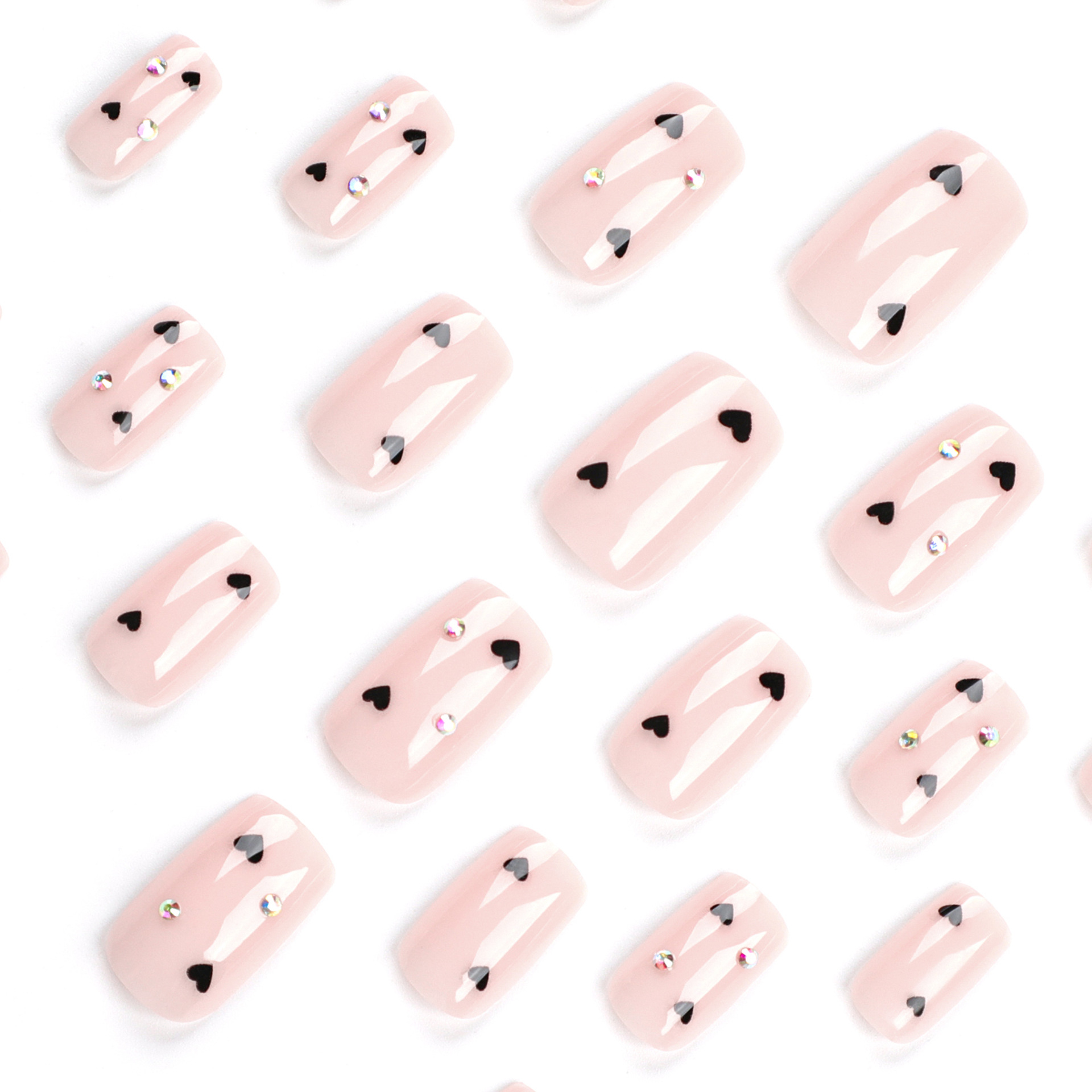 Simple Heart Medium Nails