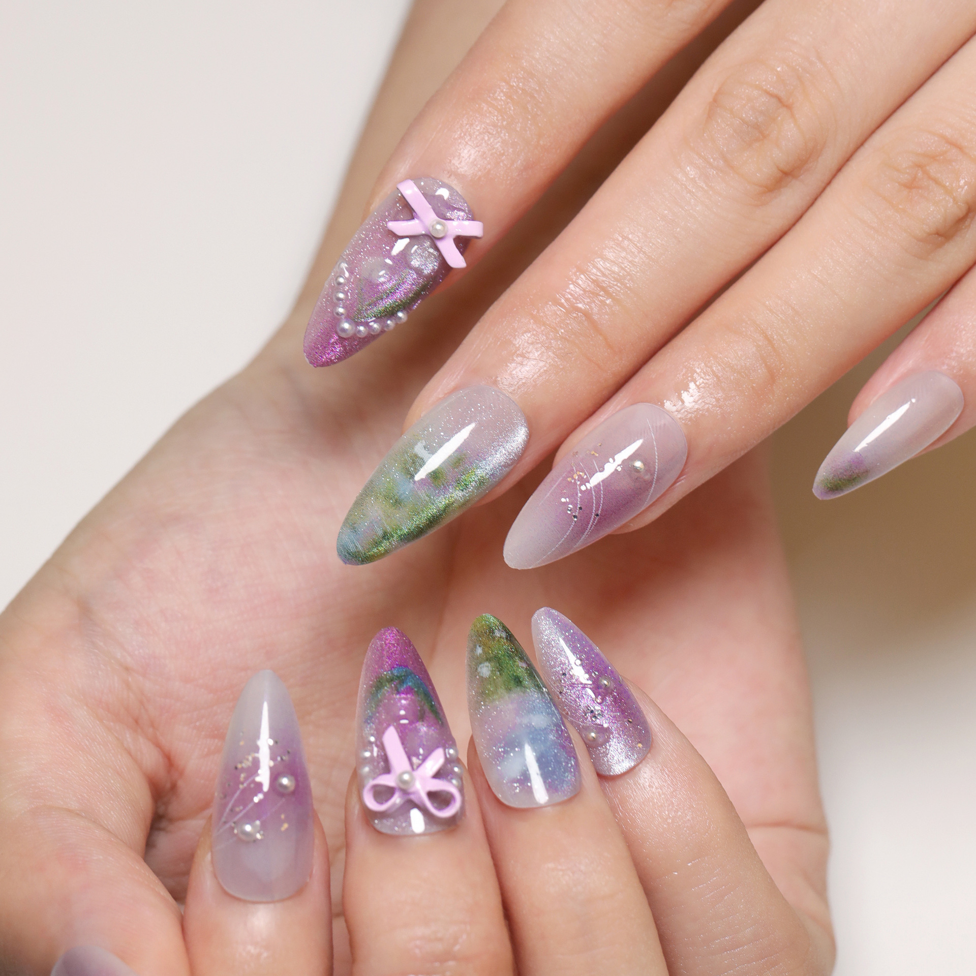Flower Field Medium Nails