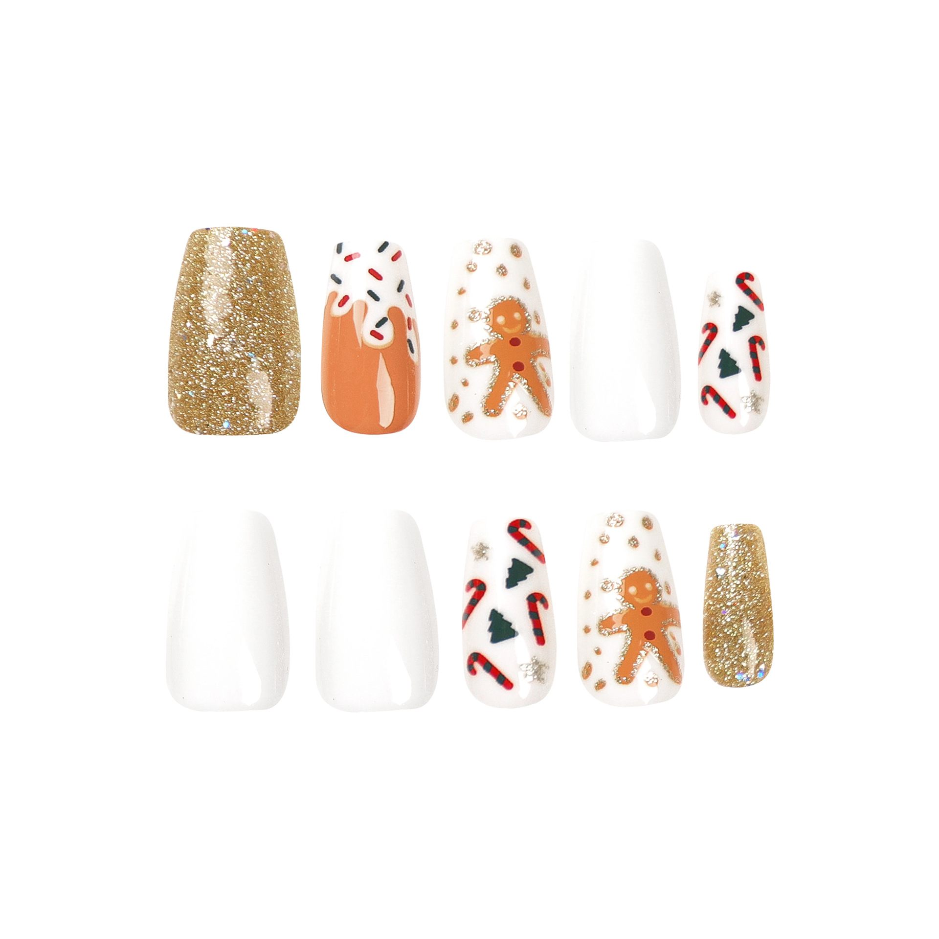 Gingerbread man Christmas Nails