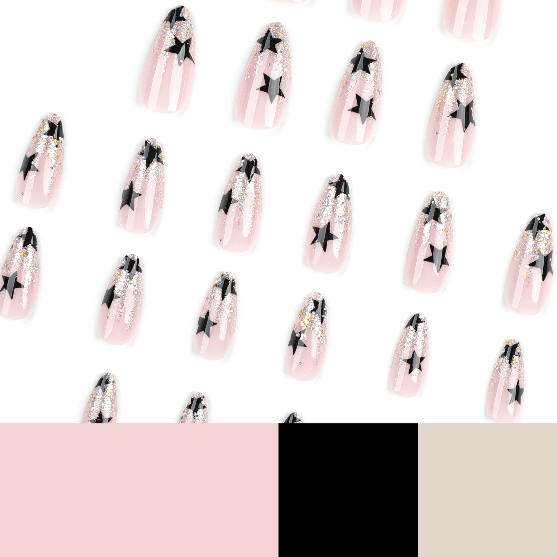 Glitter Star Medium Nails