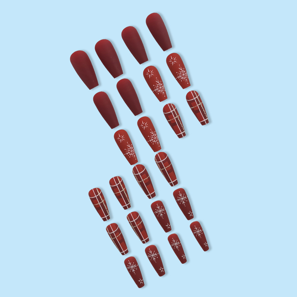 Matte plaid Christmas nails