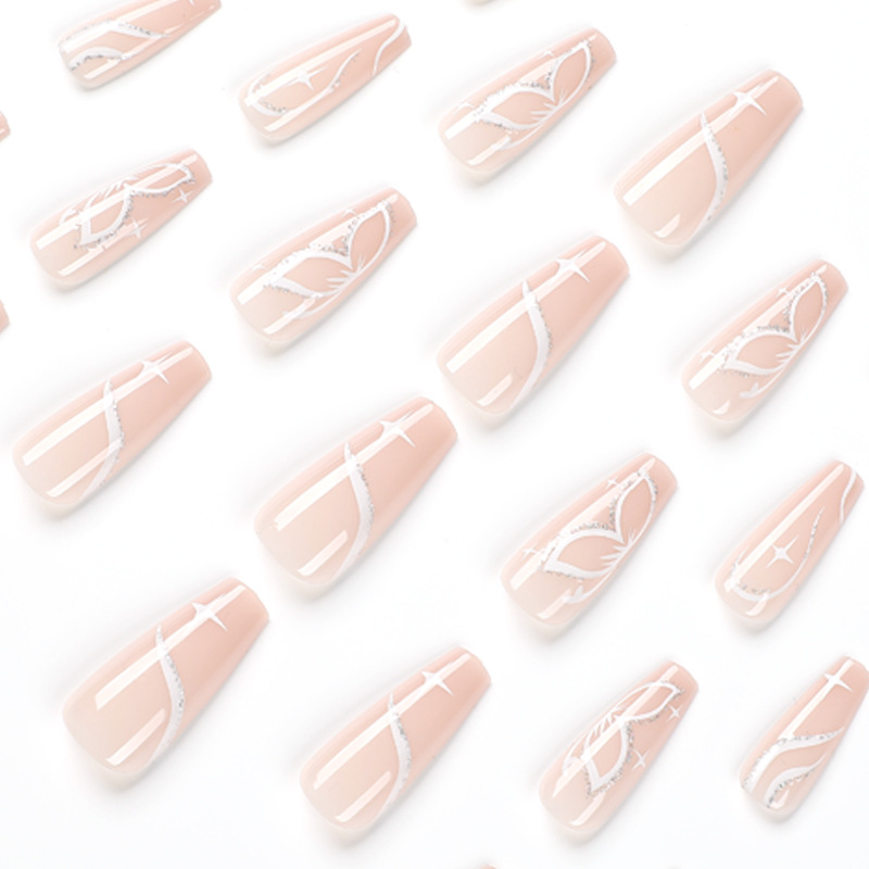Line butterfly Long Nails