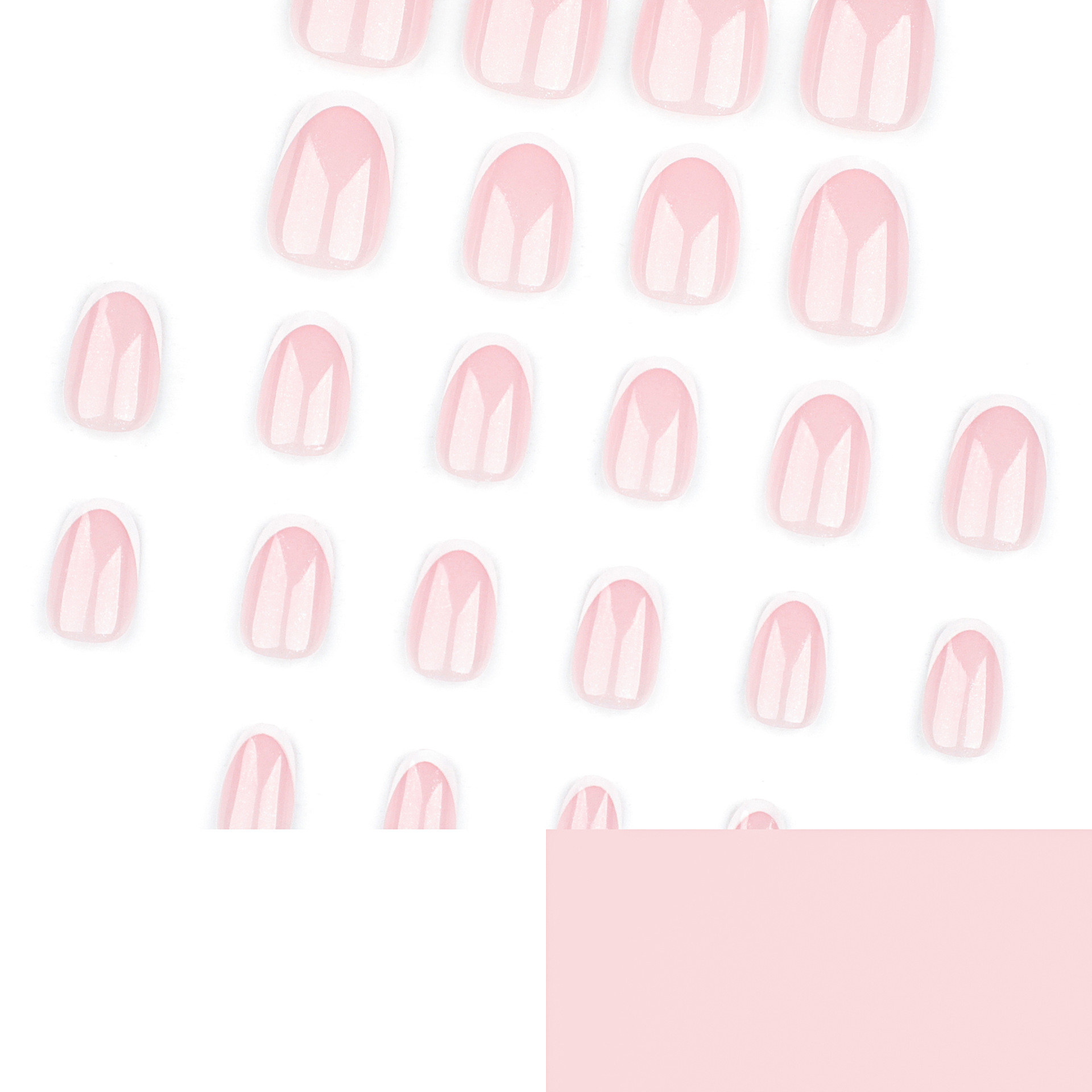 Glitter Classic French Short Nails