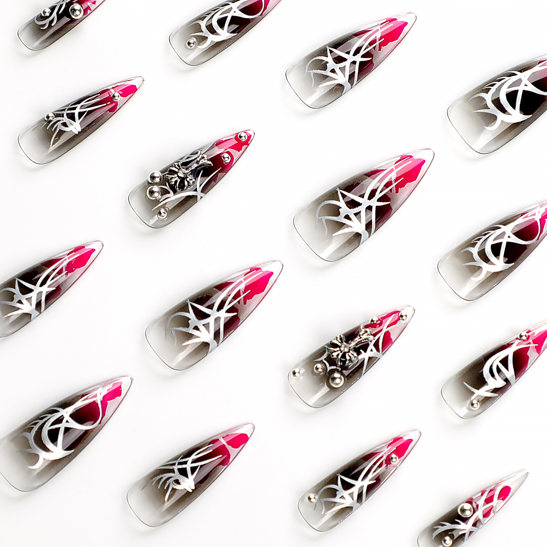 Dark blood Long Nails