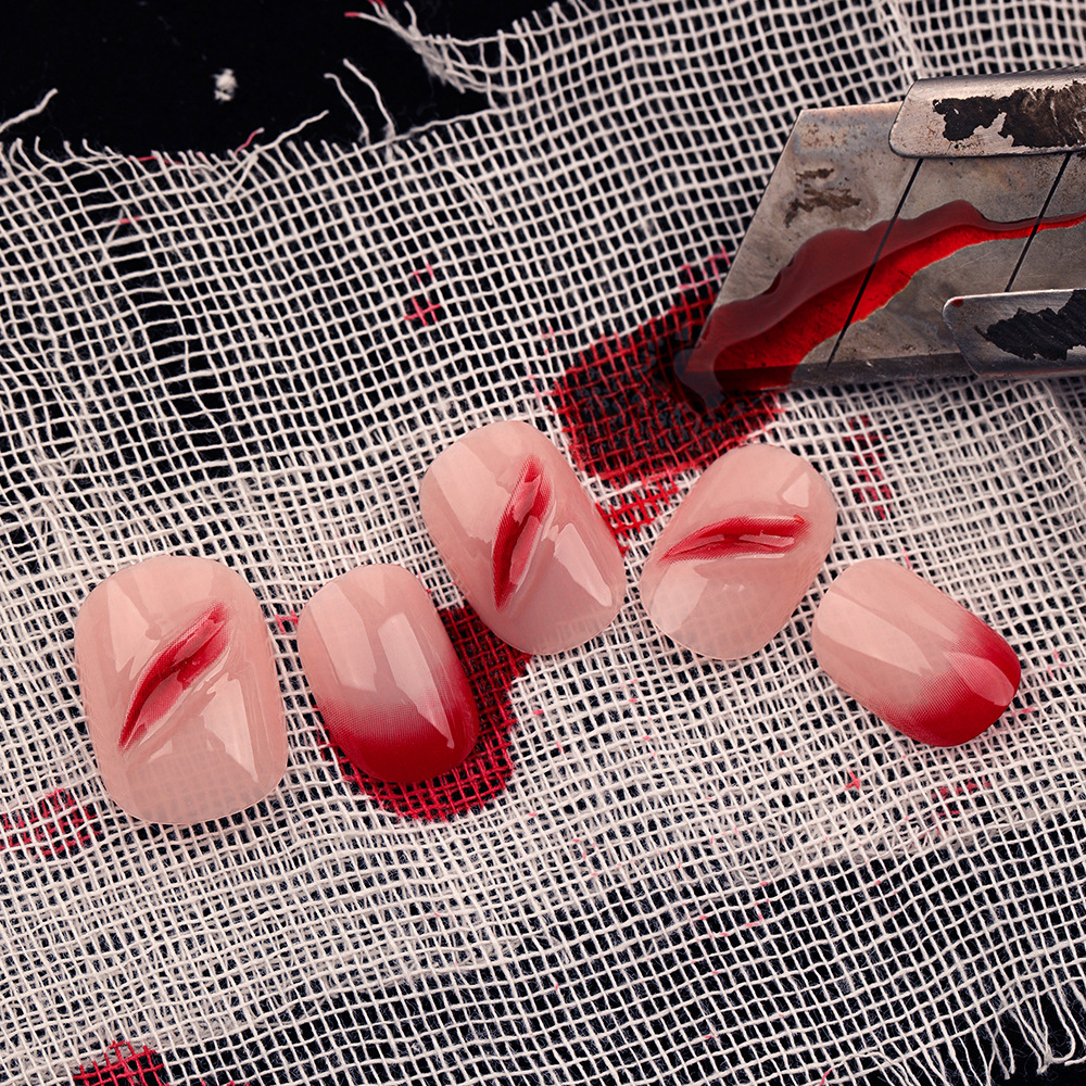 Halloween Blood Short Nails
