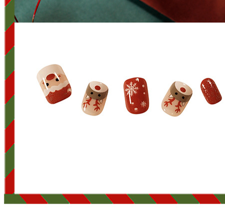 Red elk Christmas nails