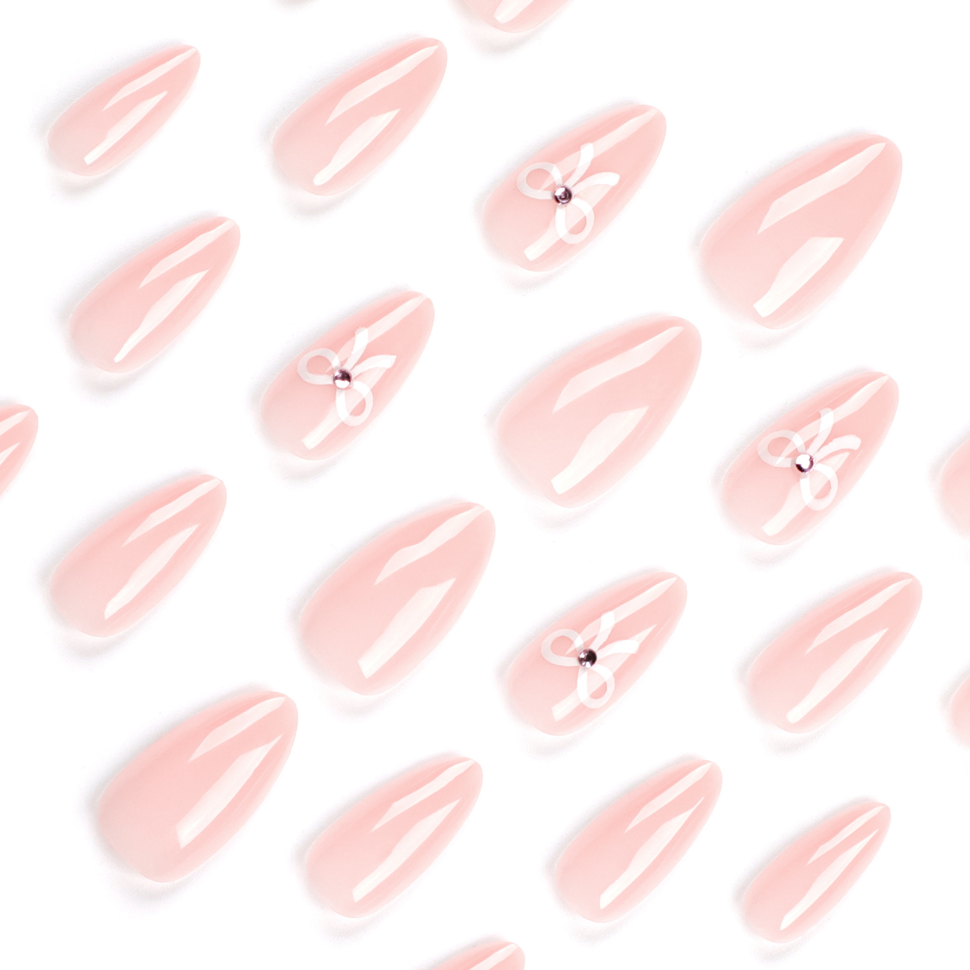 Elegant bow Medium Nails