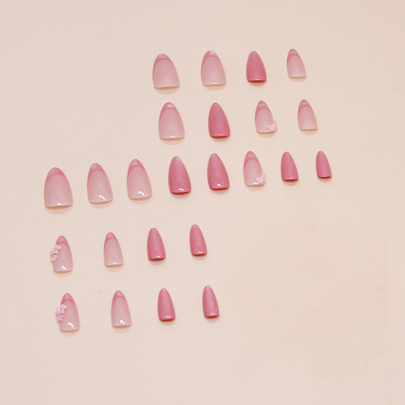 Glitter Flower Medium Nails