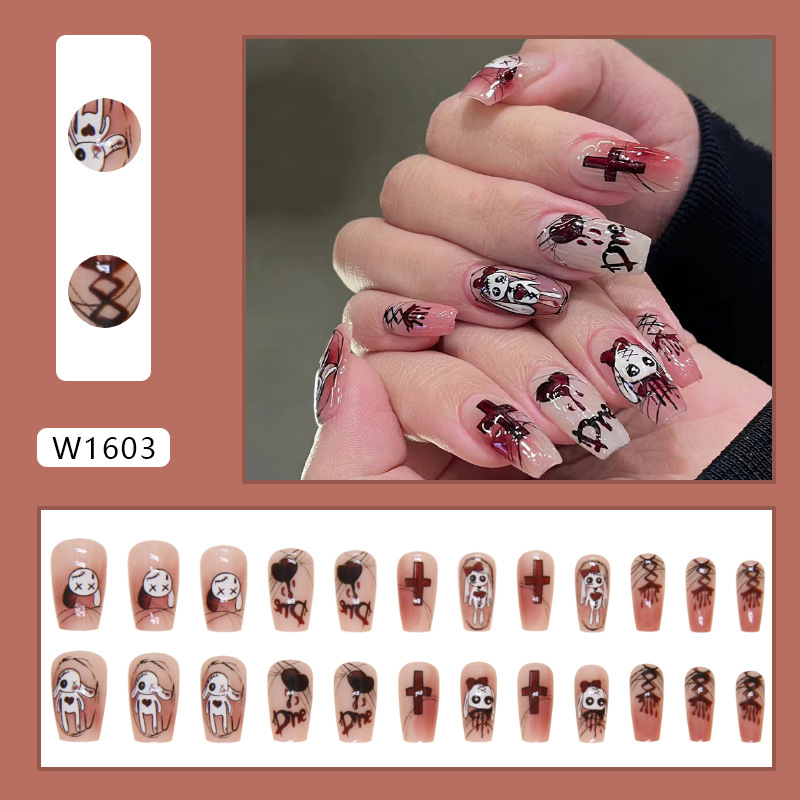Freaky Rabbit Halloween Medium Nails