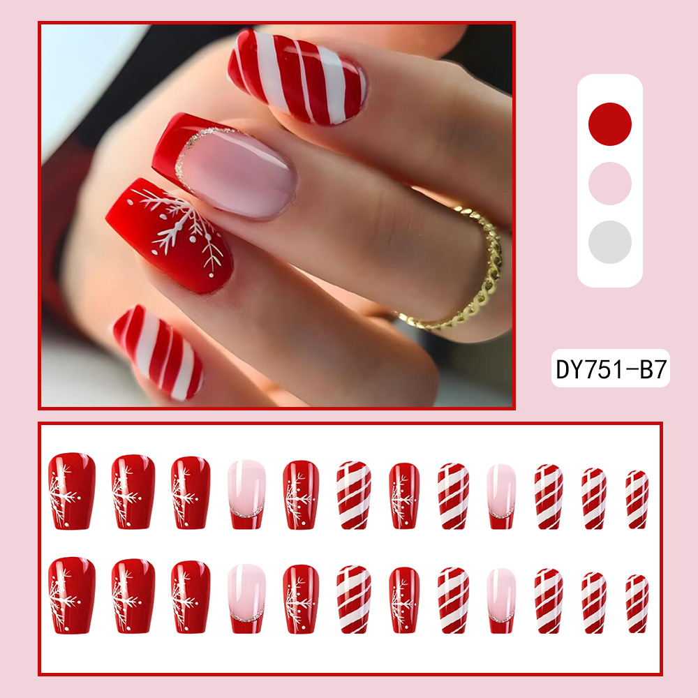 Red French Tips Christmas nails