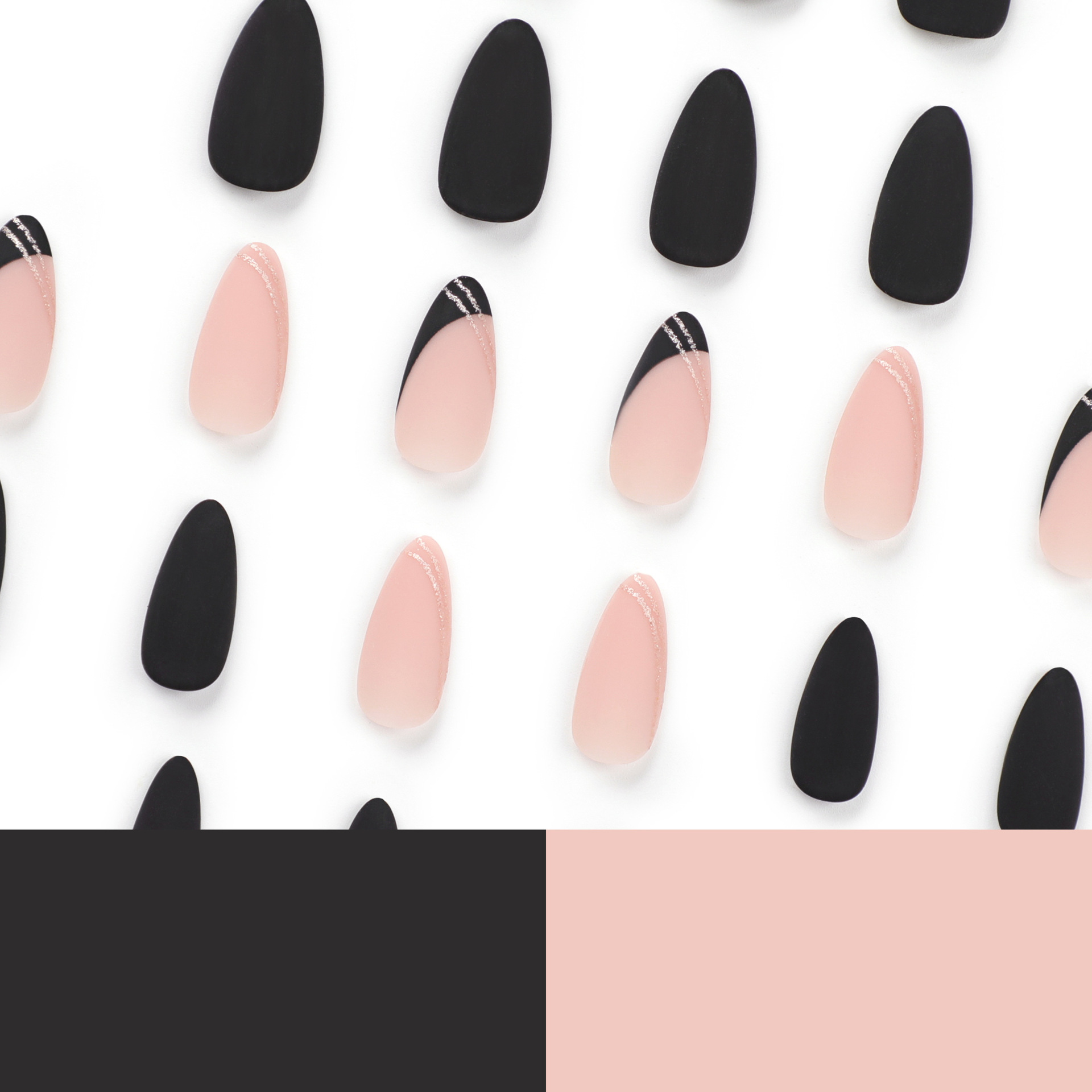 Matte Black Meidum nails