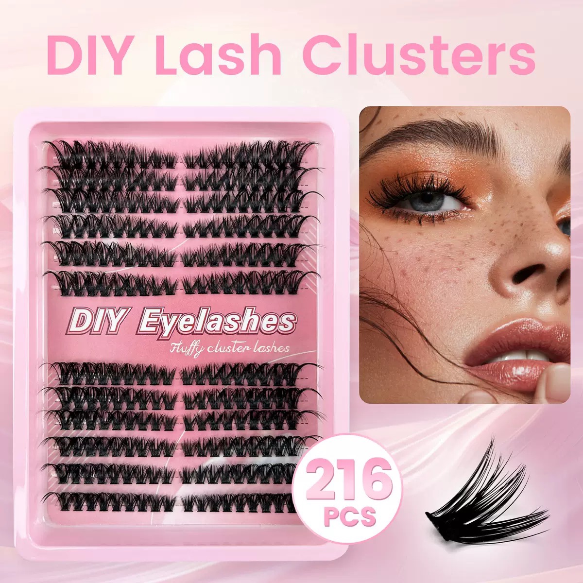 DIY false eyelash single cluster 80P thick and curly hot melt loose hair