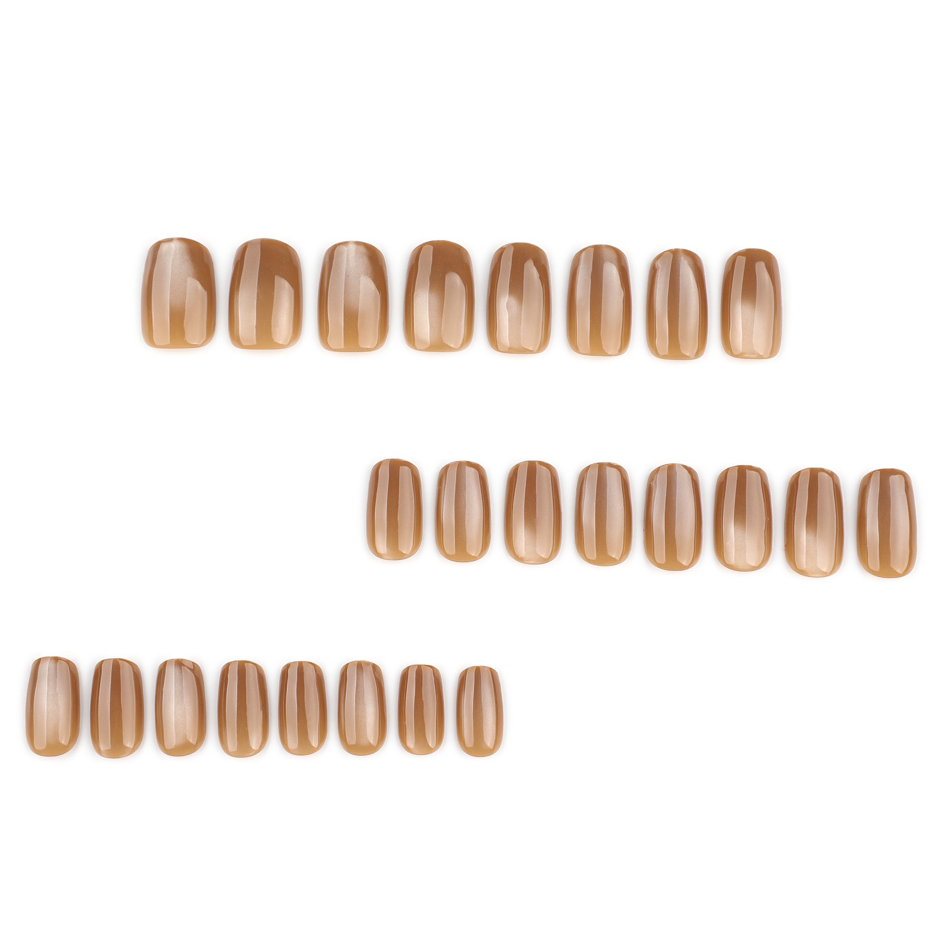 Champagne Cat Eyes Short Nails