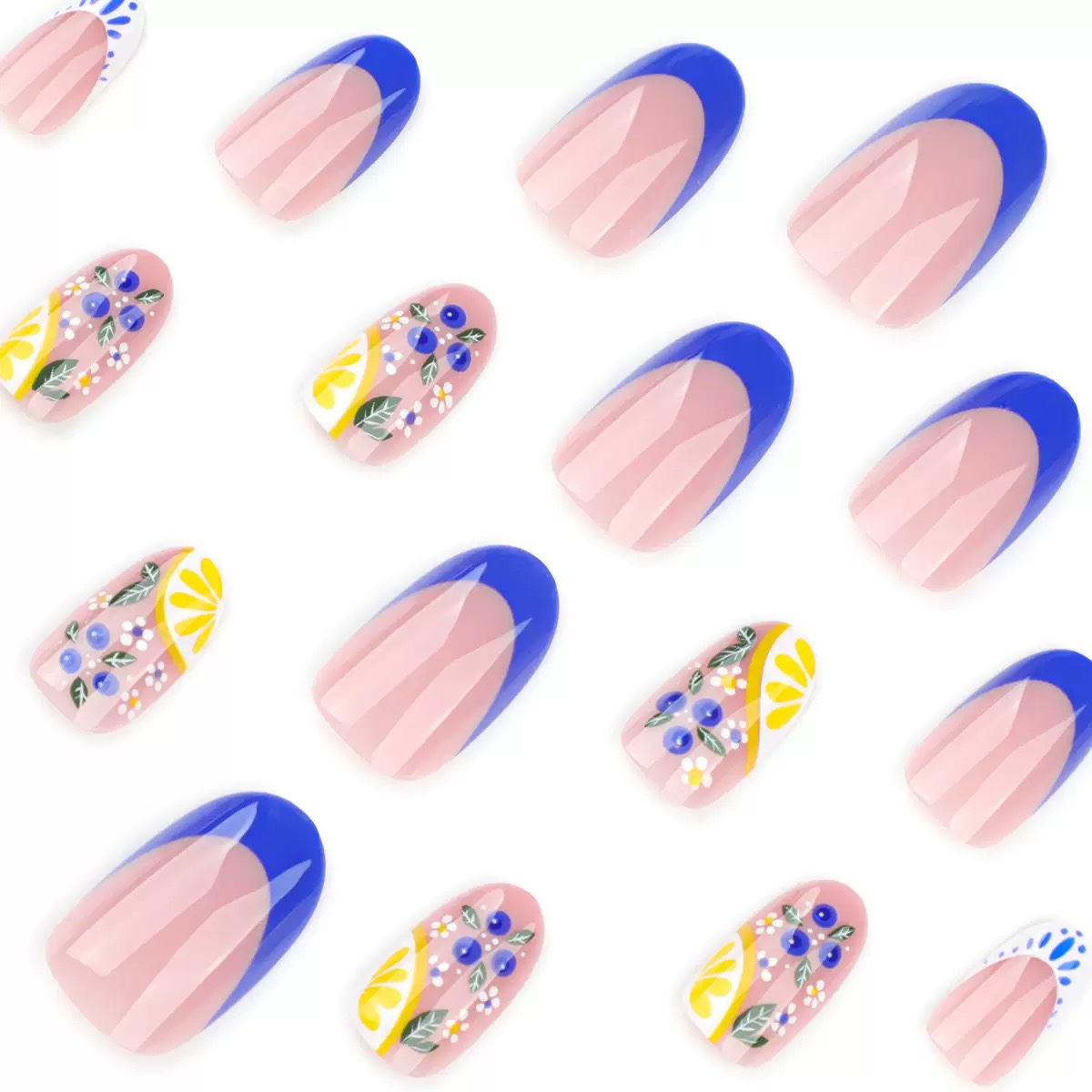 Blue Lemon Juice Short Nails