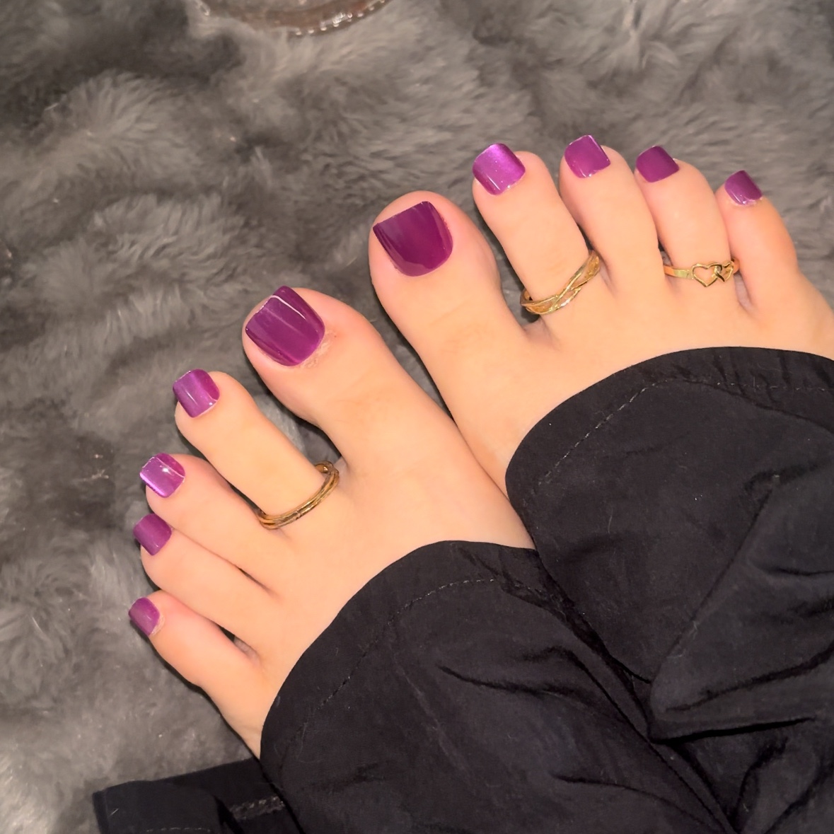 Grape Juice Toe Nails 42pcs