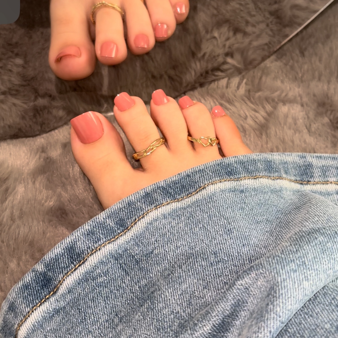 Rouge Toe Nails 42pcs