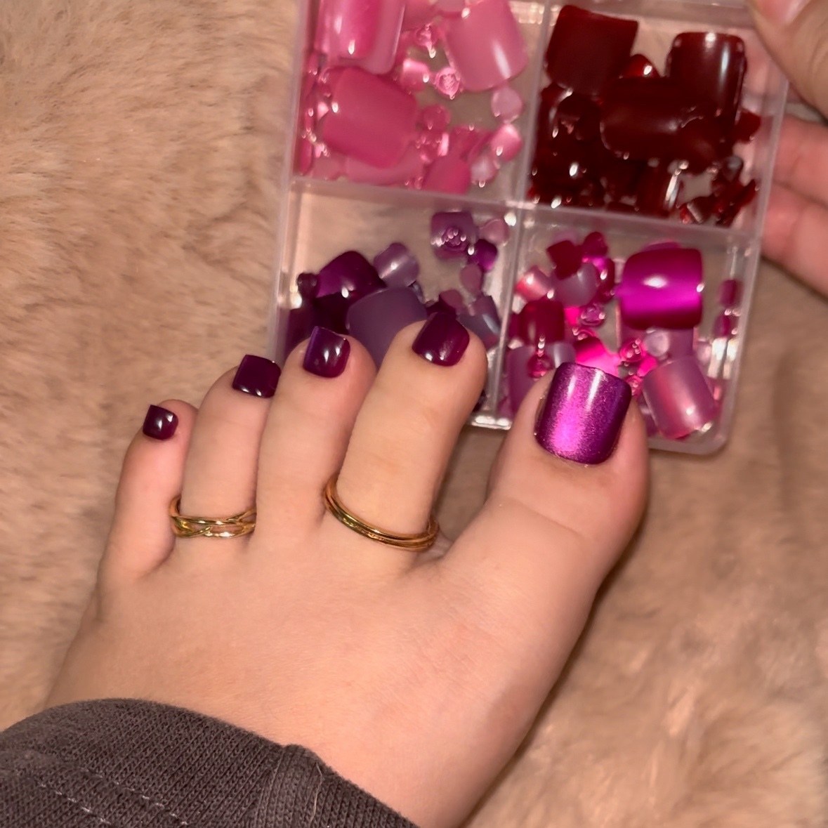 Four Colors Cat Eyes Toenails Set