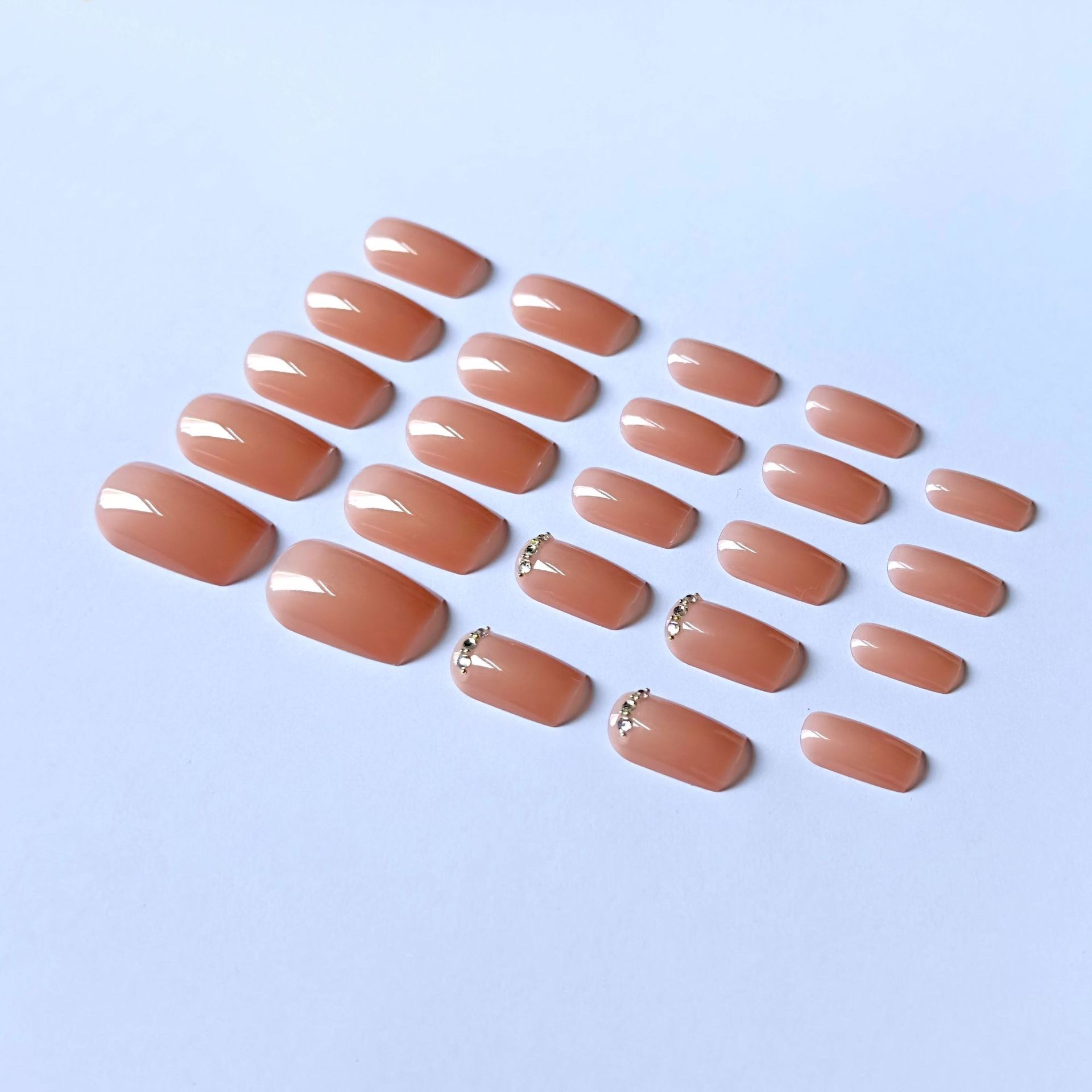 Nude Diamond Medium Nails