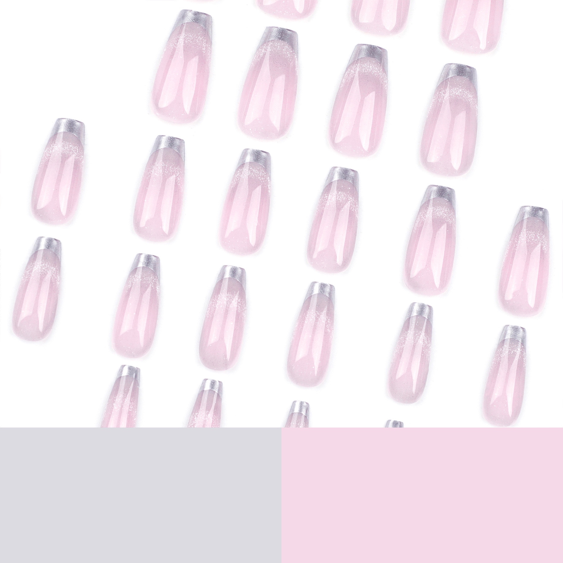 Sliver French Medium Nails