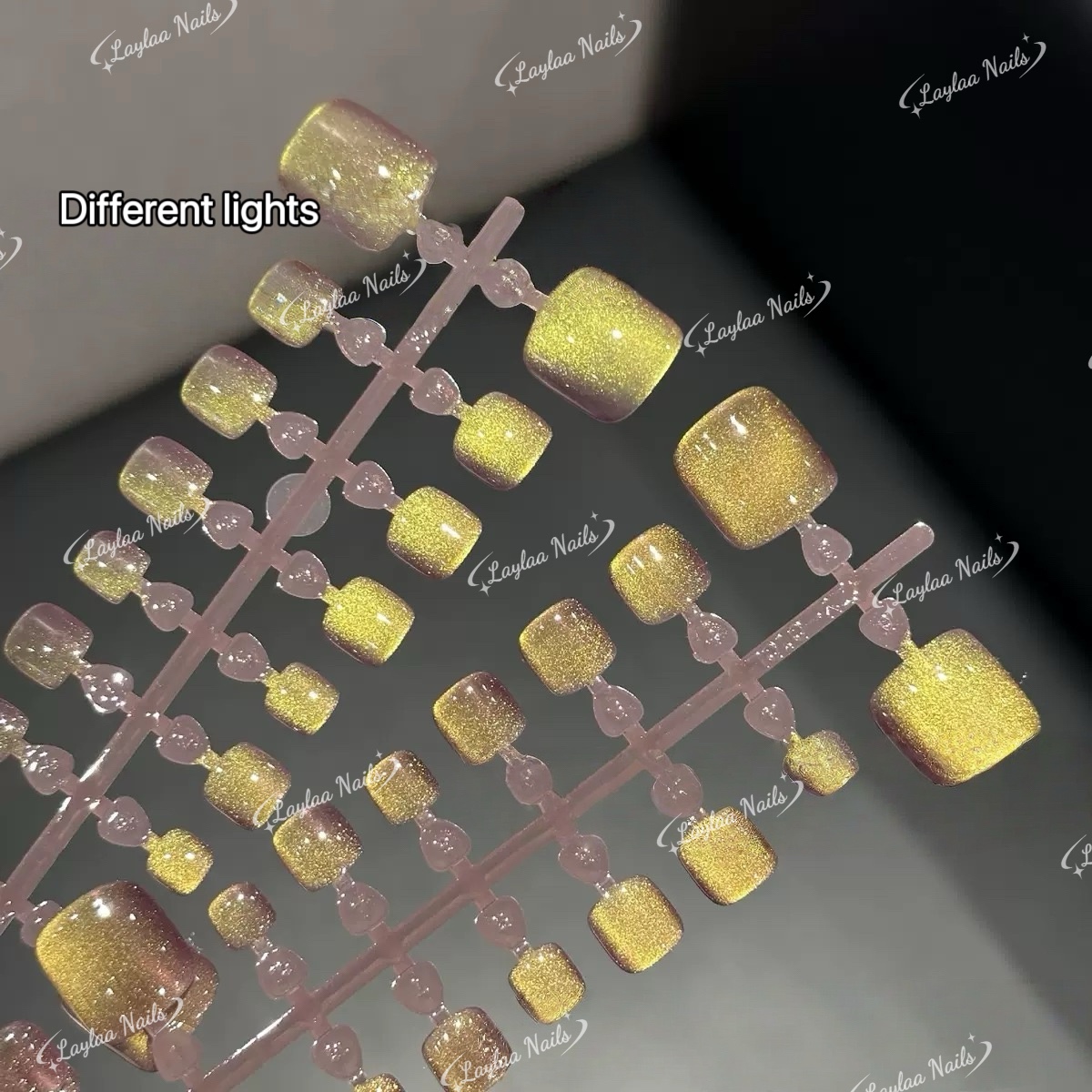 Purple Starry Sky Toe Nails 21pcs