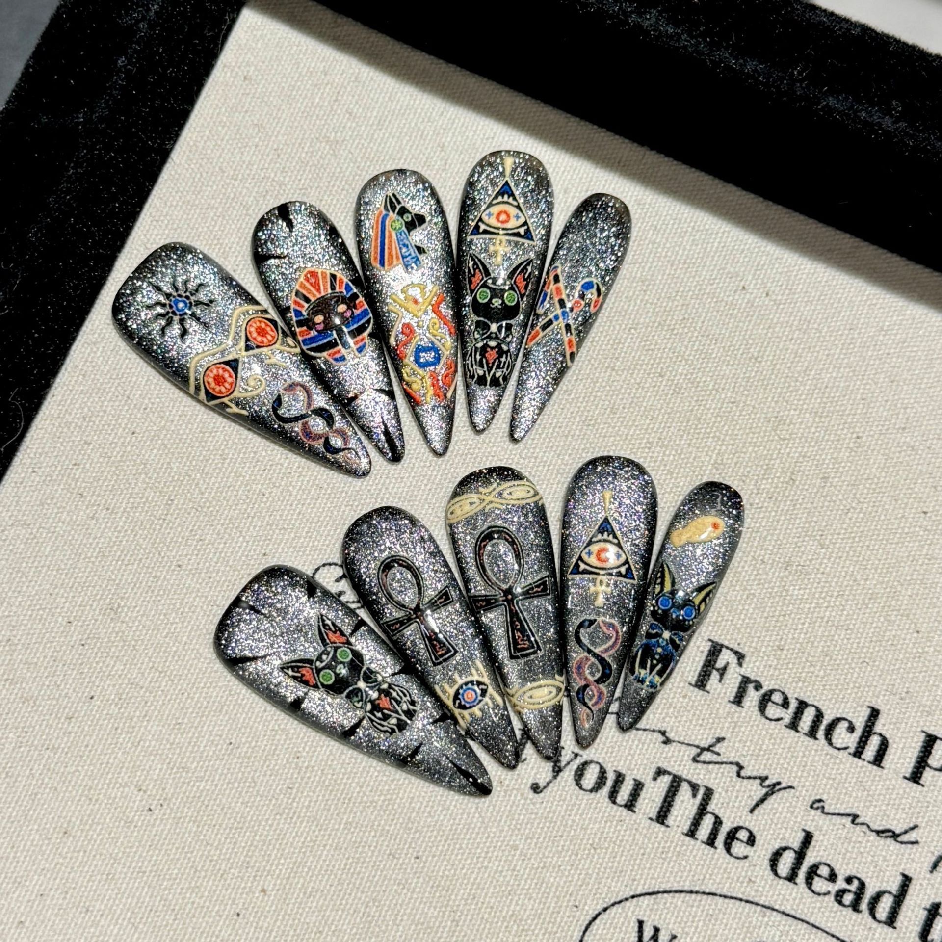 Halloween Cat Handmade Nails