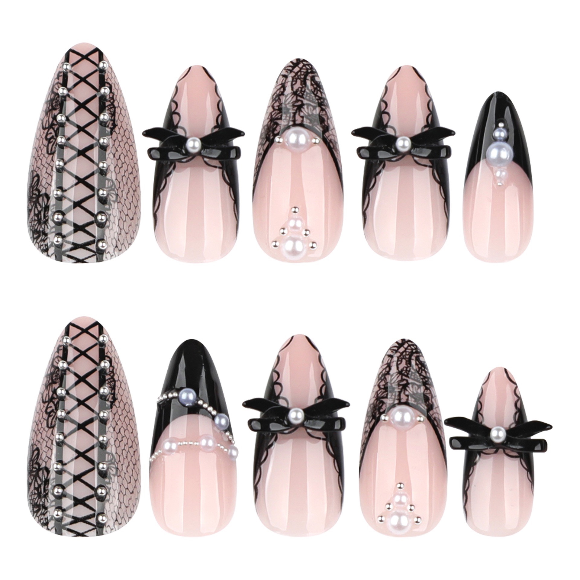 Y2K Lace Medium Nails