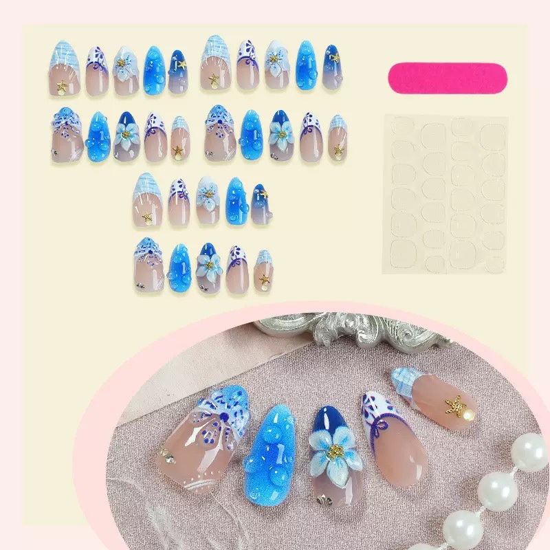 Shell French Tips Medium Nails