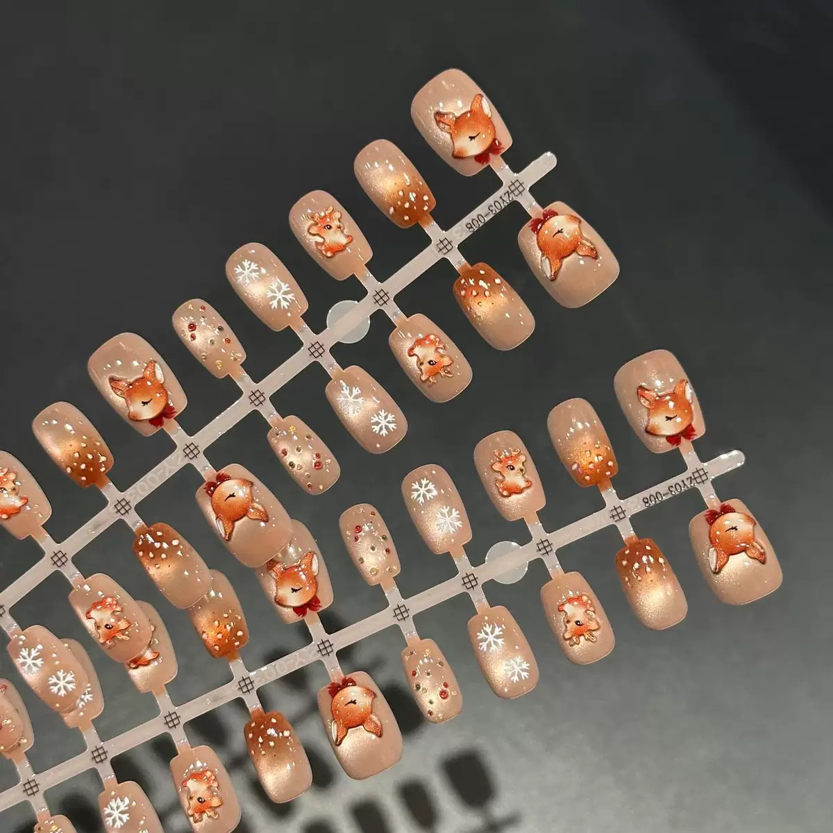 Christmas Snowflake Short Nails 30Pcs