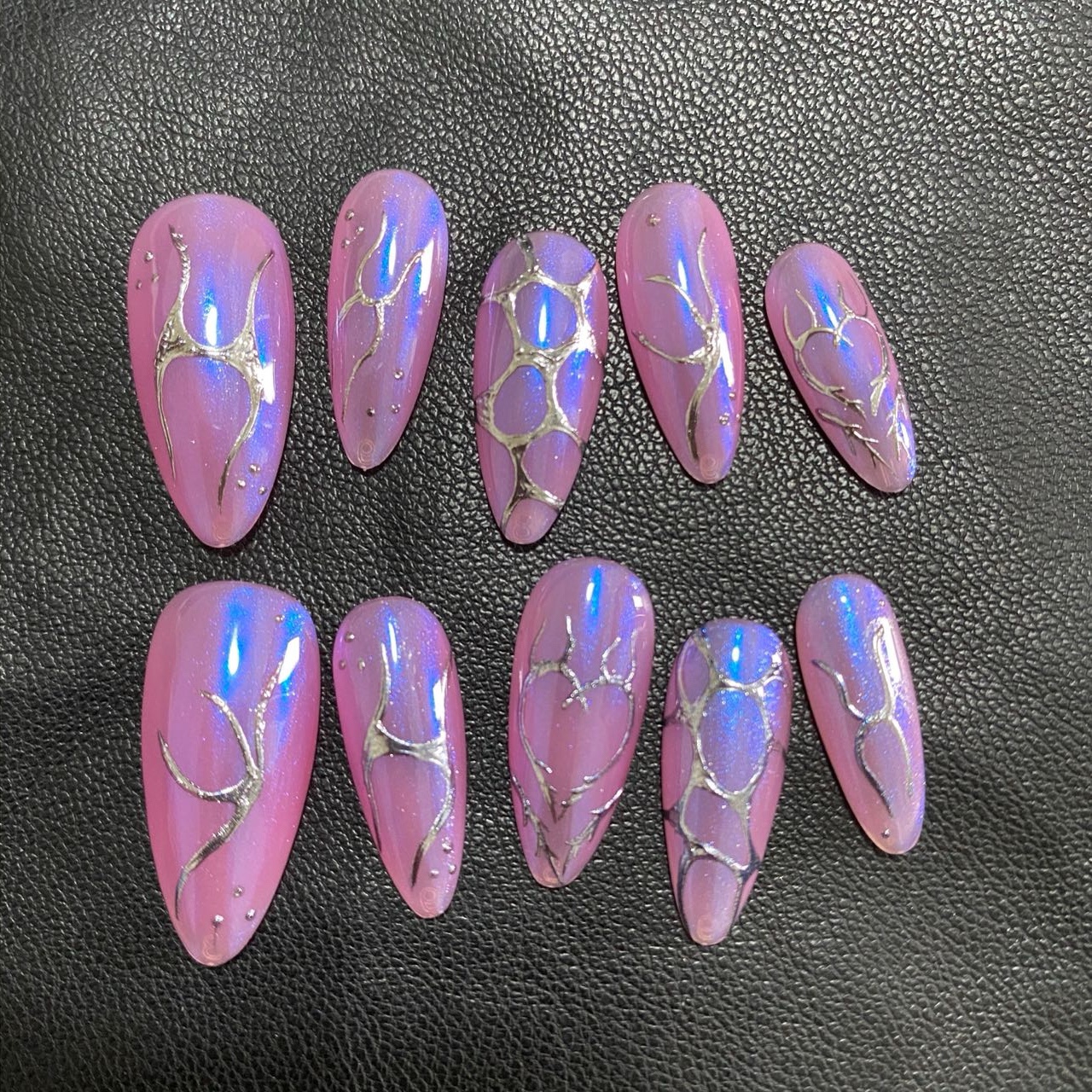 Aurora Purple Handmade Nails