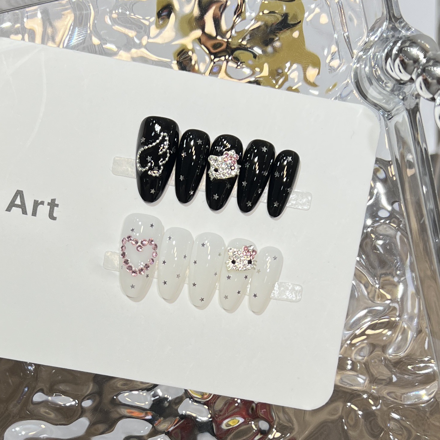 Couple Colors Kitty Handmade Nails