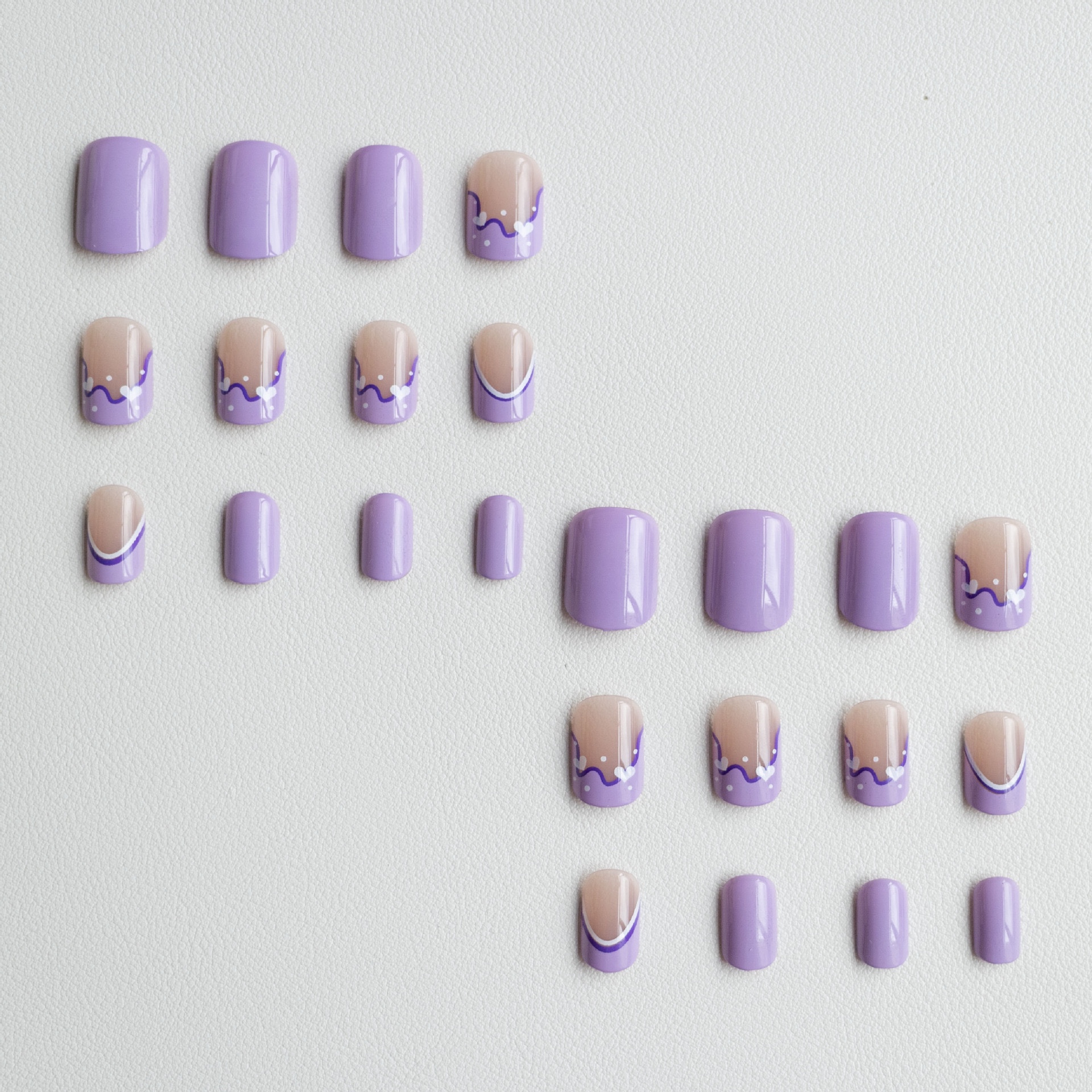 Purple Line French tips Short Nail