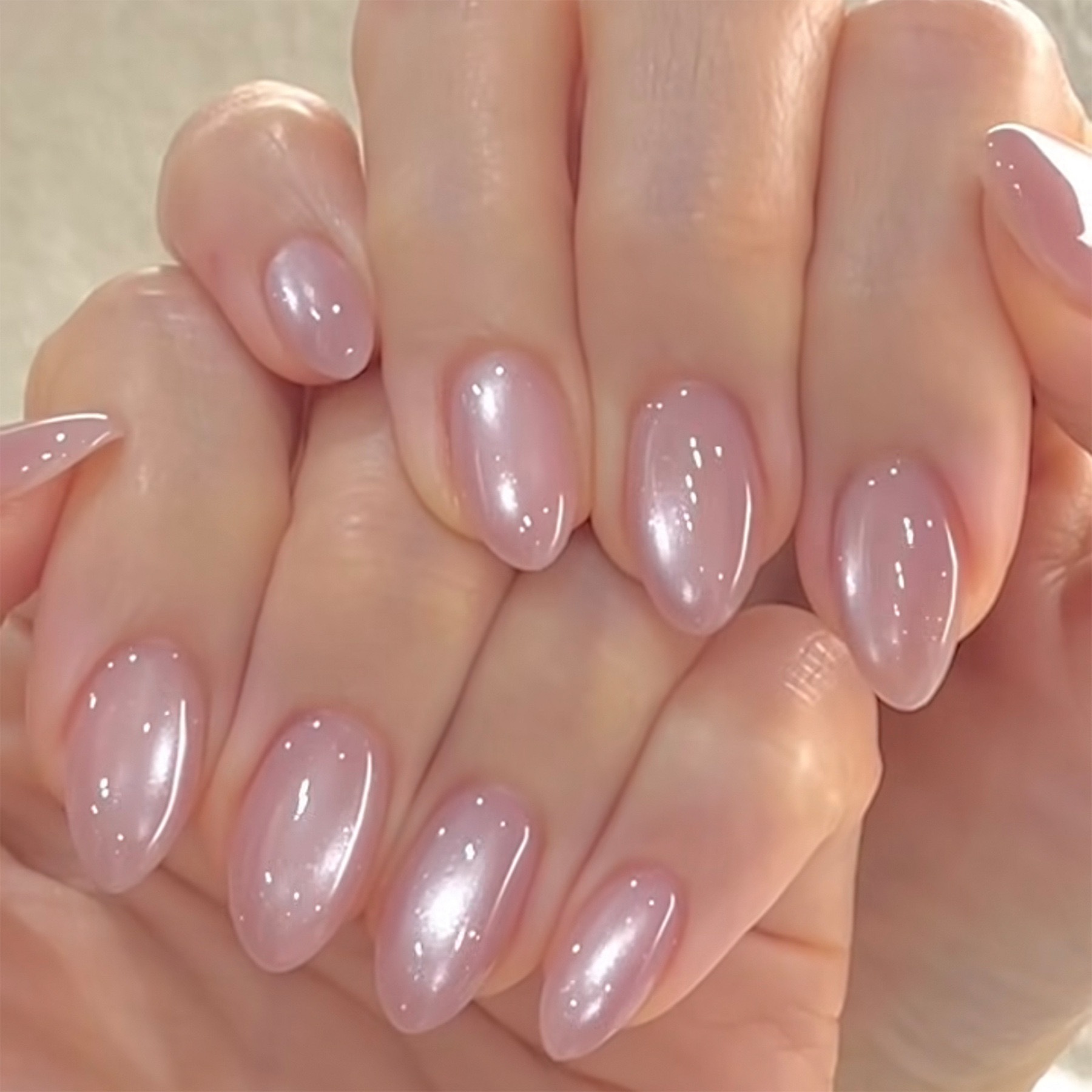 Peach Juice Cat Eyes Medium Nails