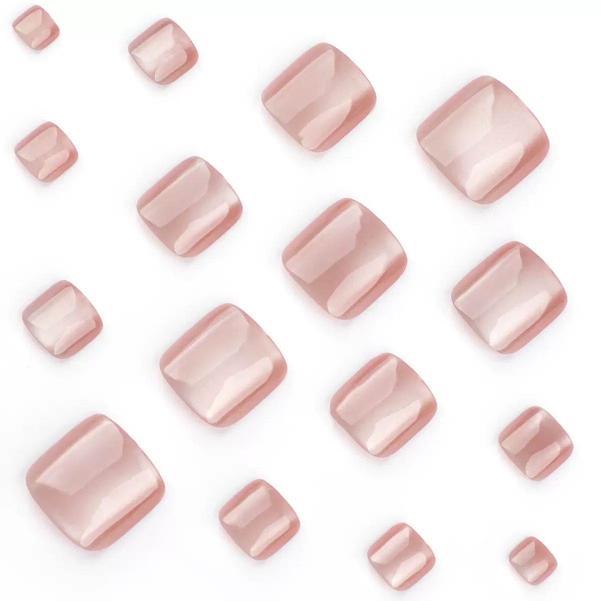 Pink Cat Eyes Toe Nails