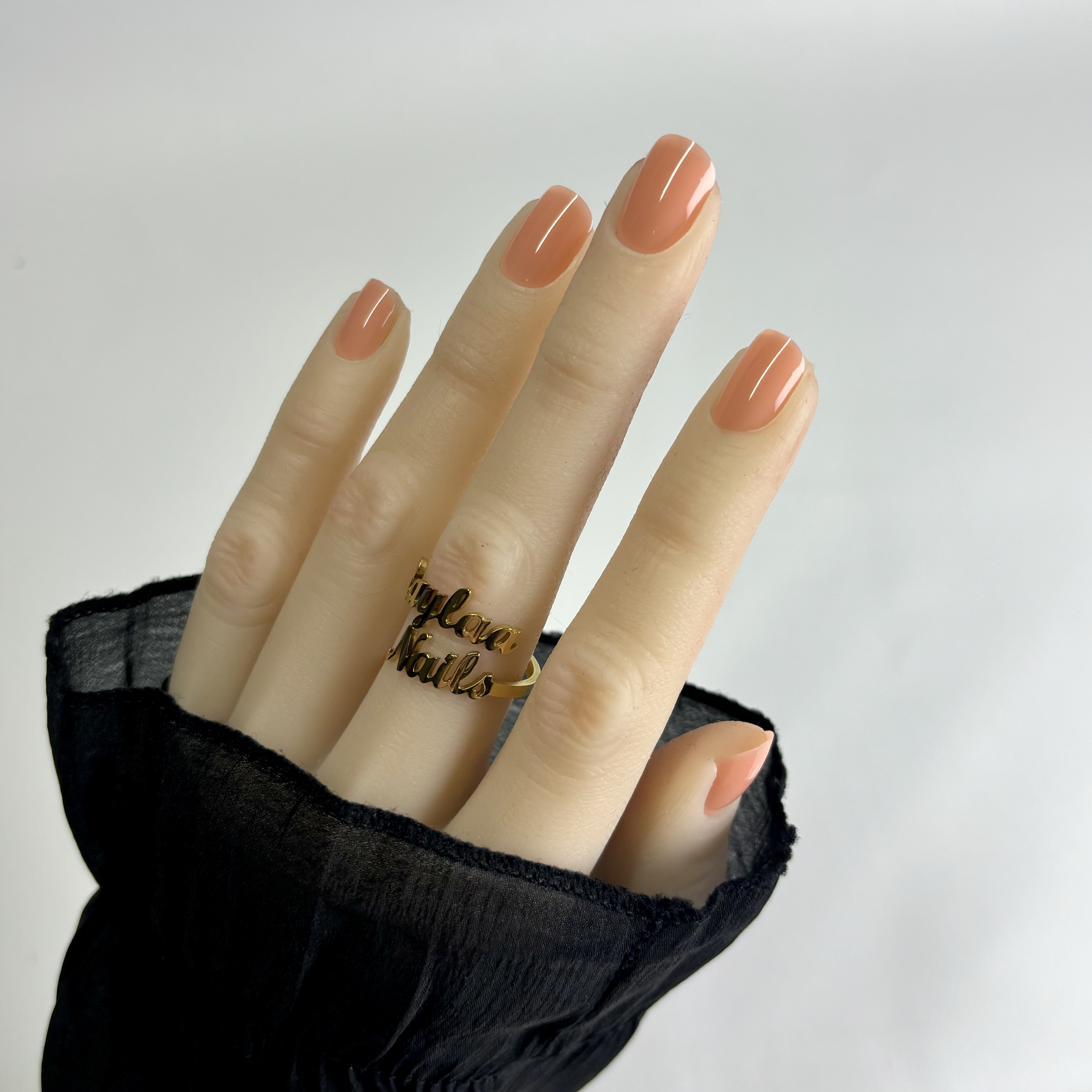 S70 Nude pink Solid pure color short nail