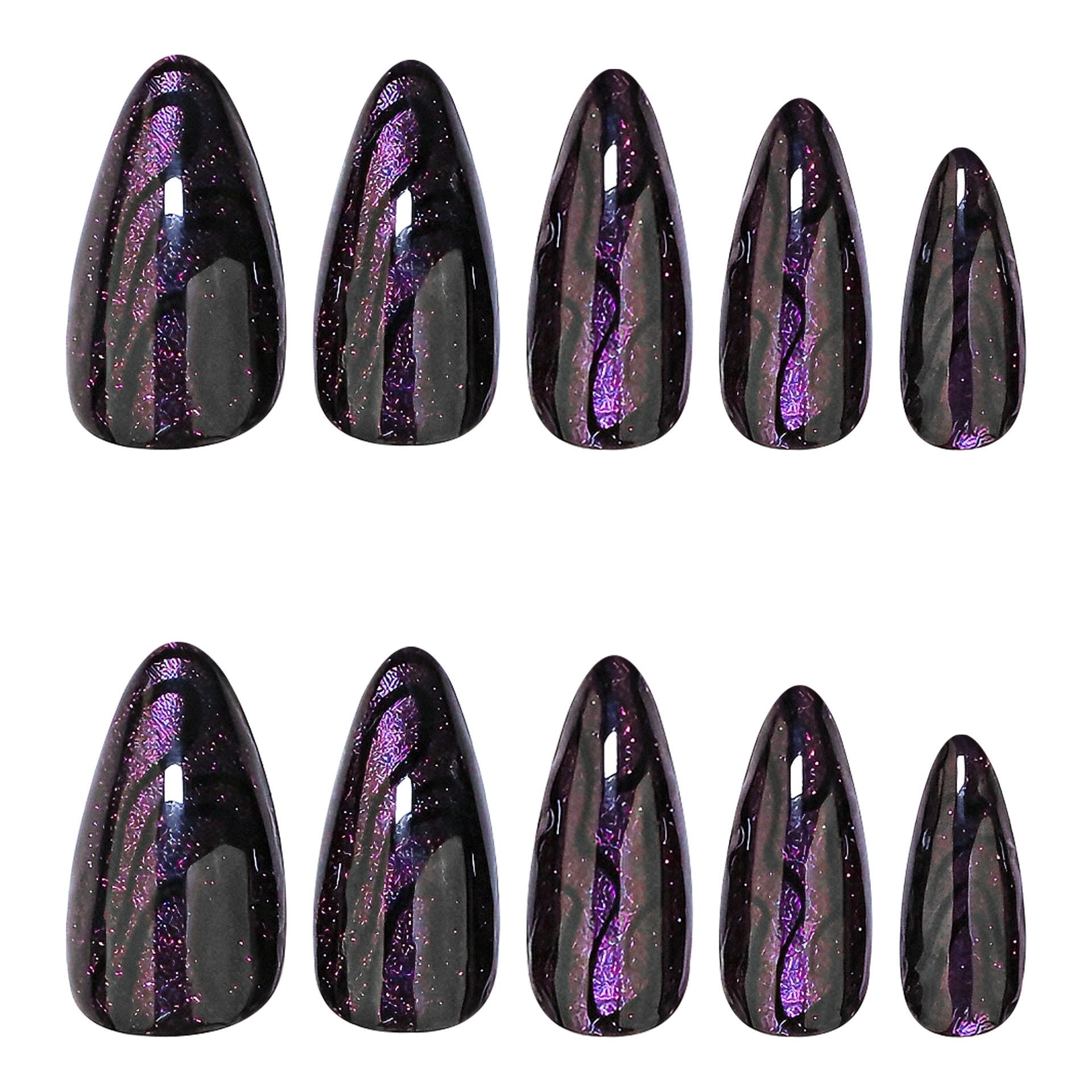 Deep Purple Cat EyesMedium Nails