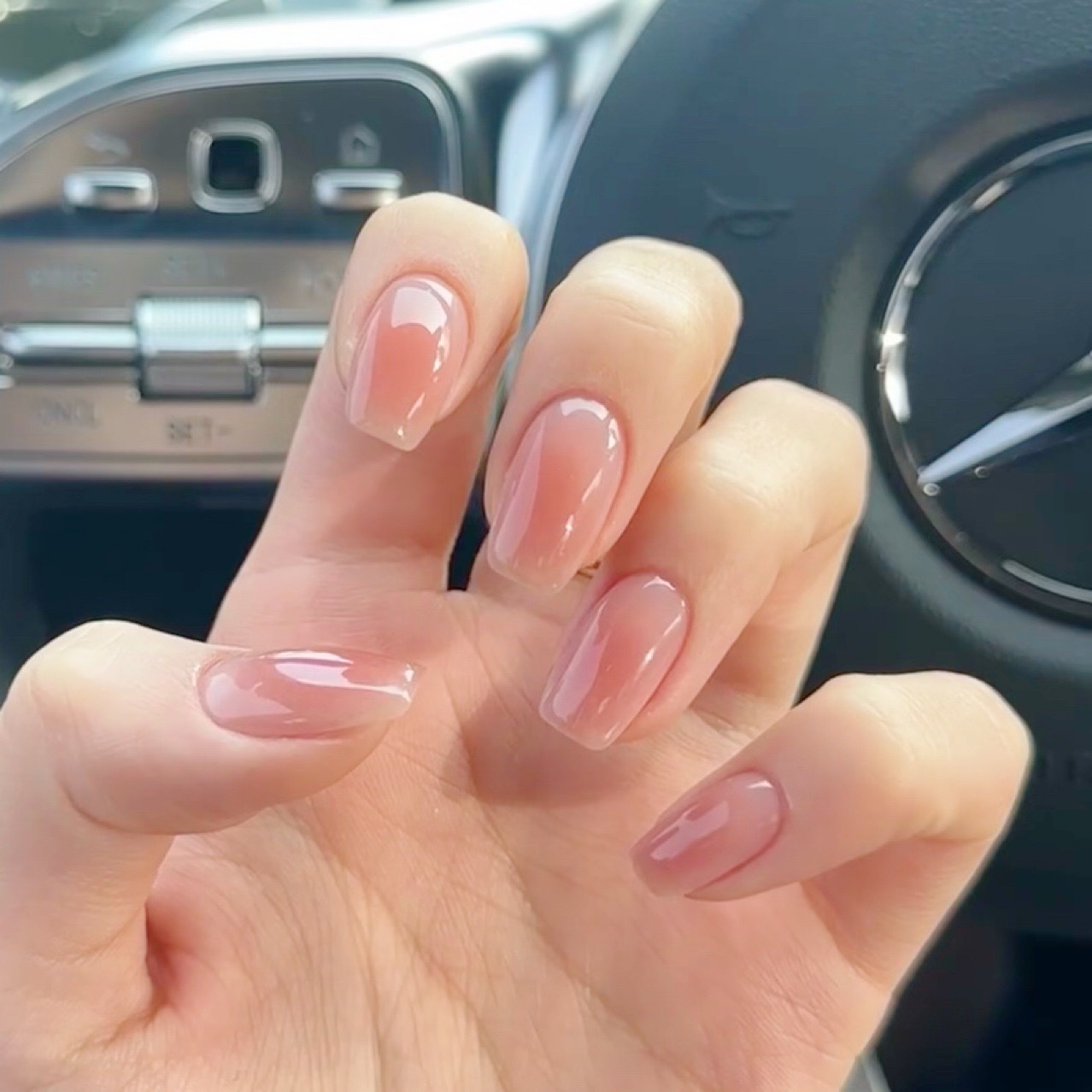 Blushes Square Short Nails