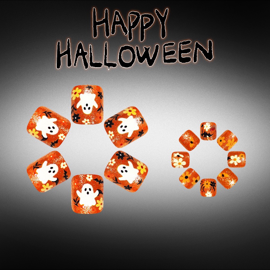 Halloween Pumpkin Toe Nails