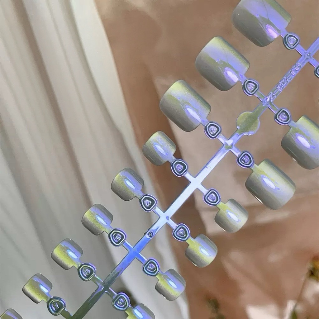 Aurora Blue Press on toenails