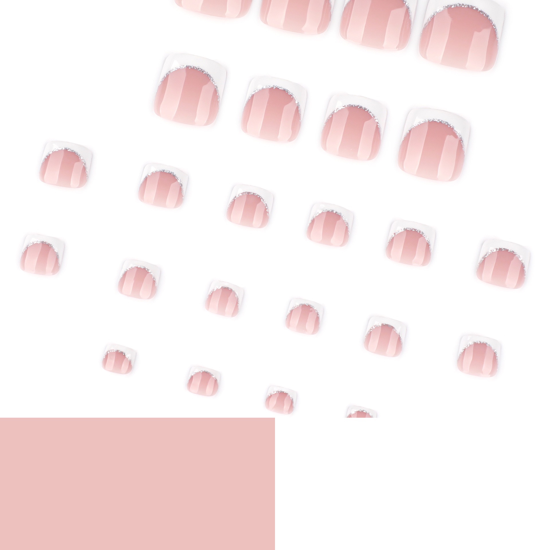 Glitters French Tips Toe Nails