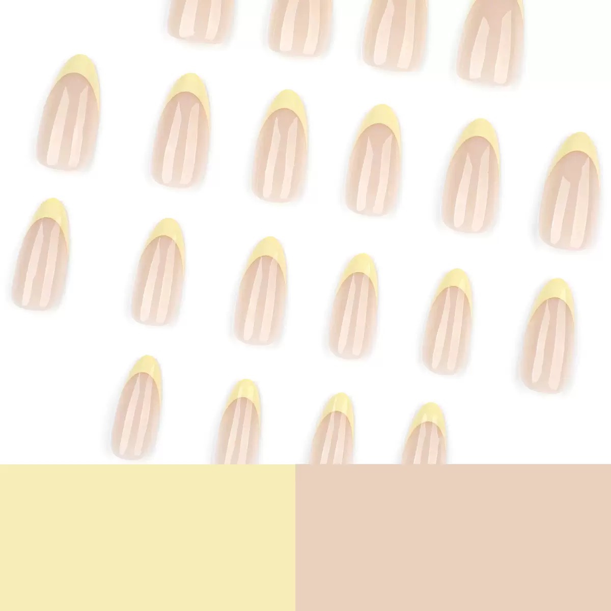 Elegant Yellow French Tips Medium Nails