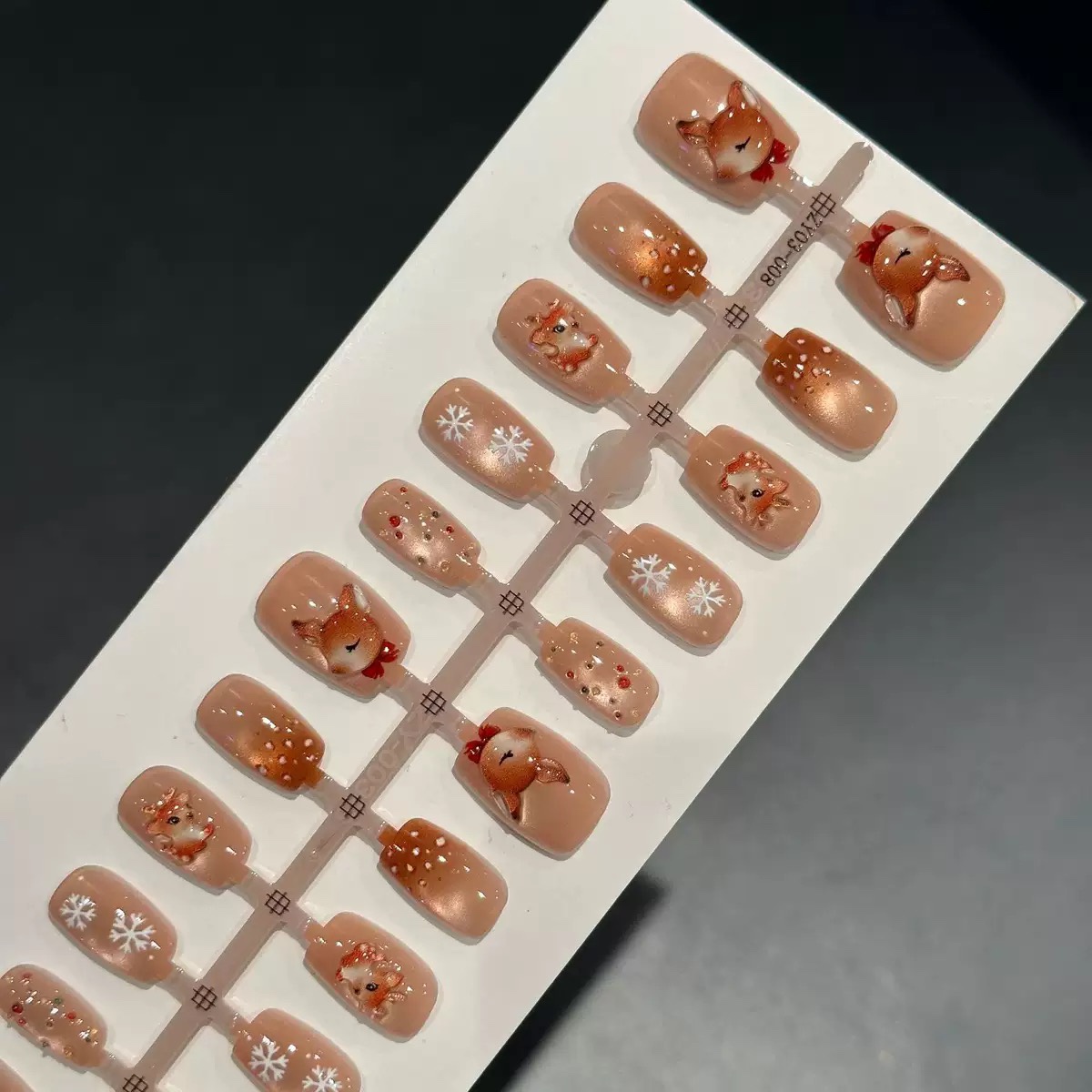 Christmas Snowflake Short Nails 30Pcs