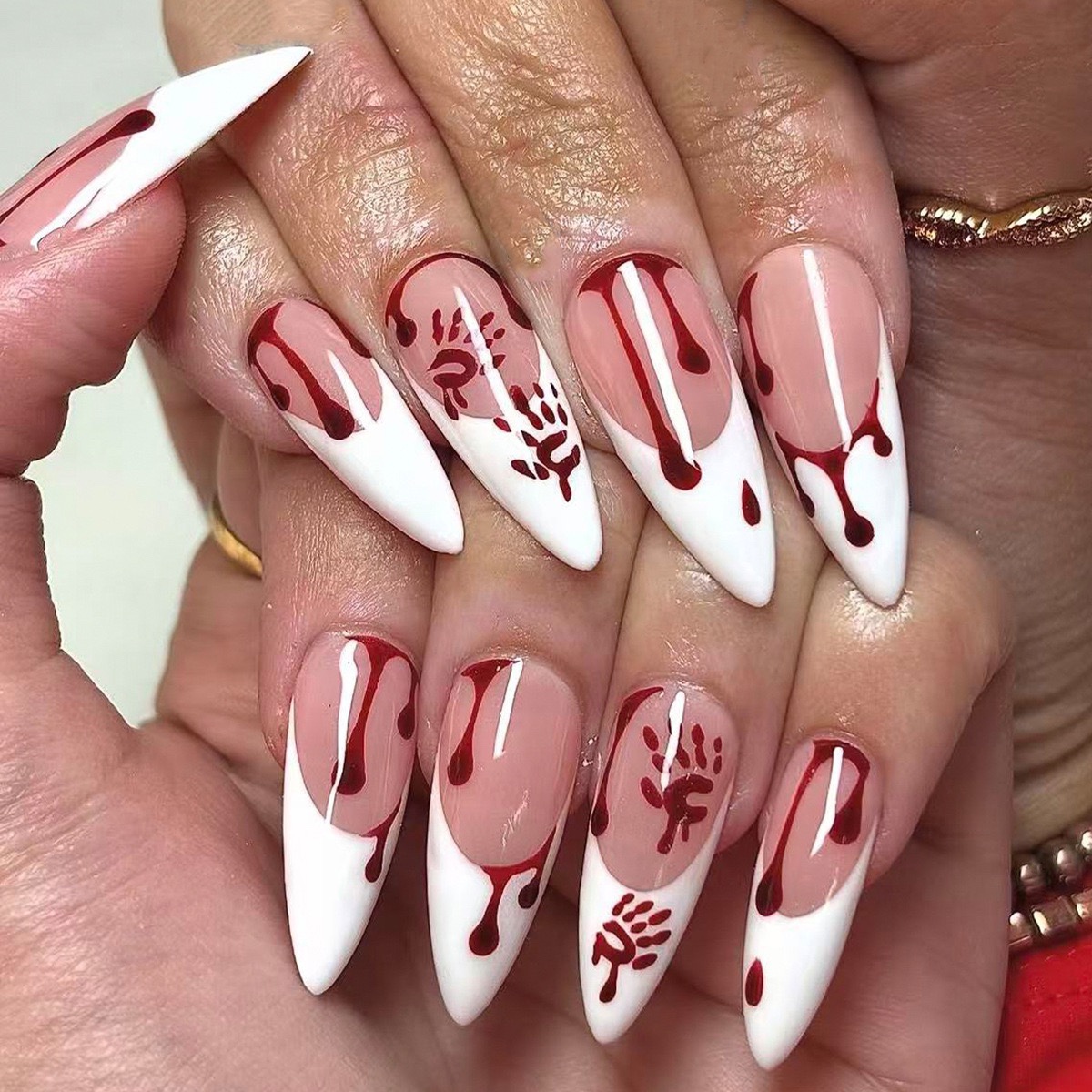Halloween Blood Long Nails