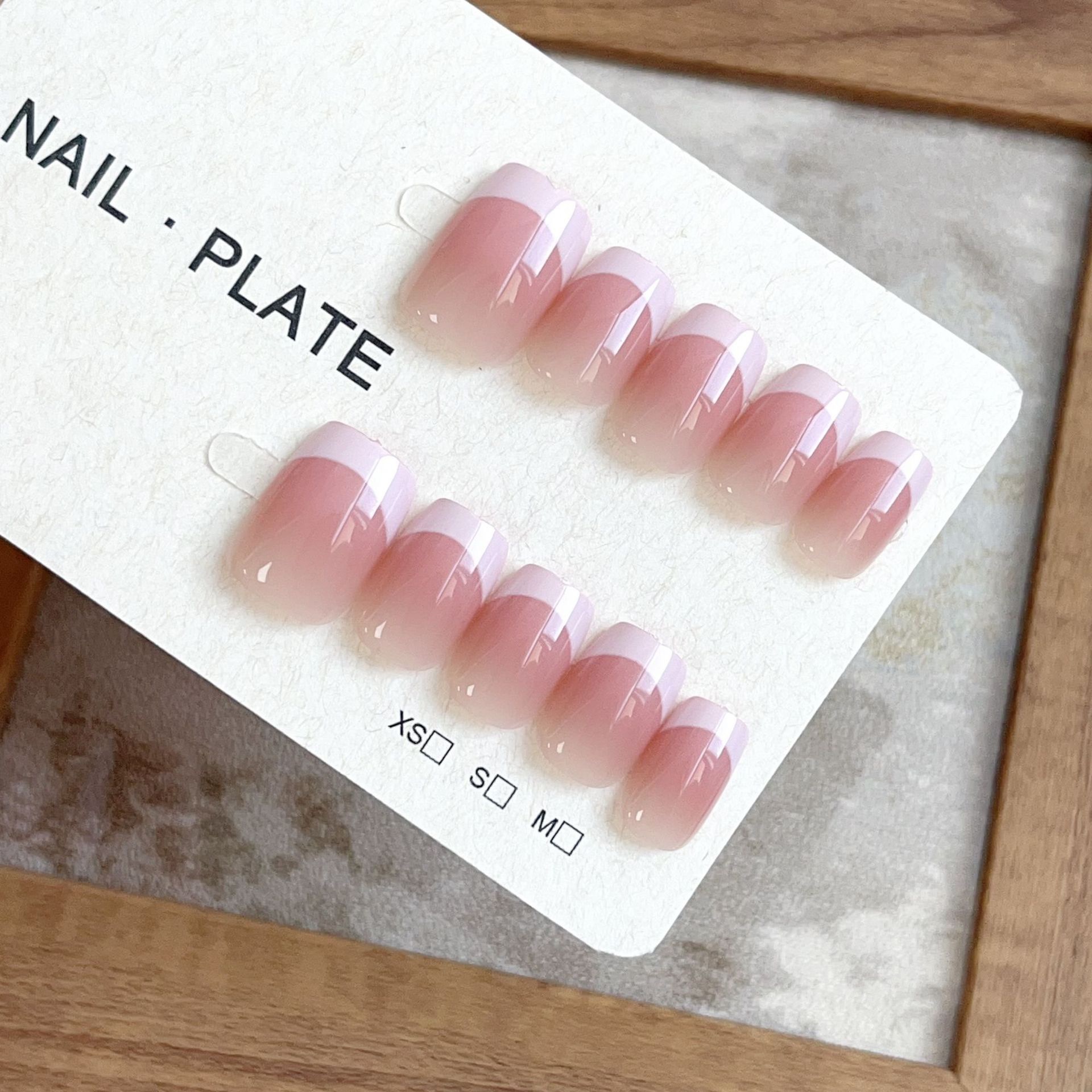 Nude Pink French Tips Short Nails