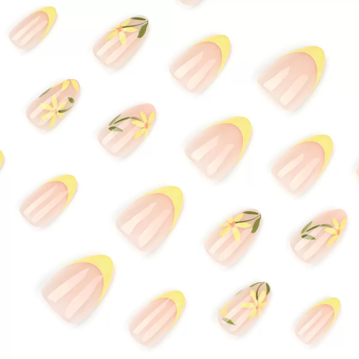 Yellow Flower Medium Nails